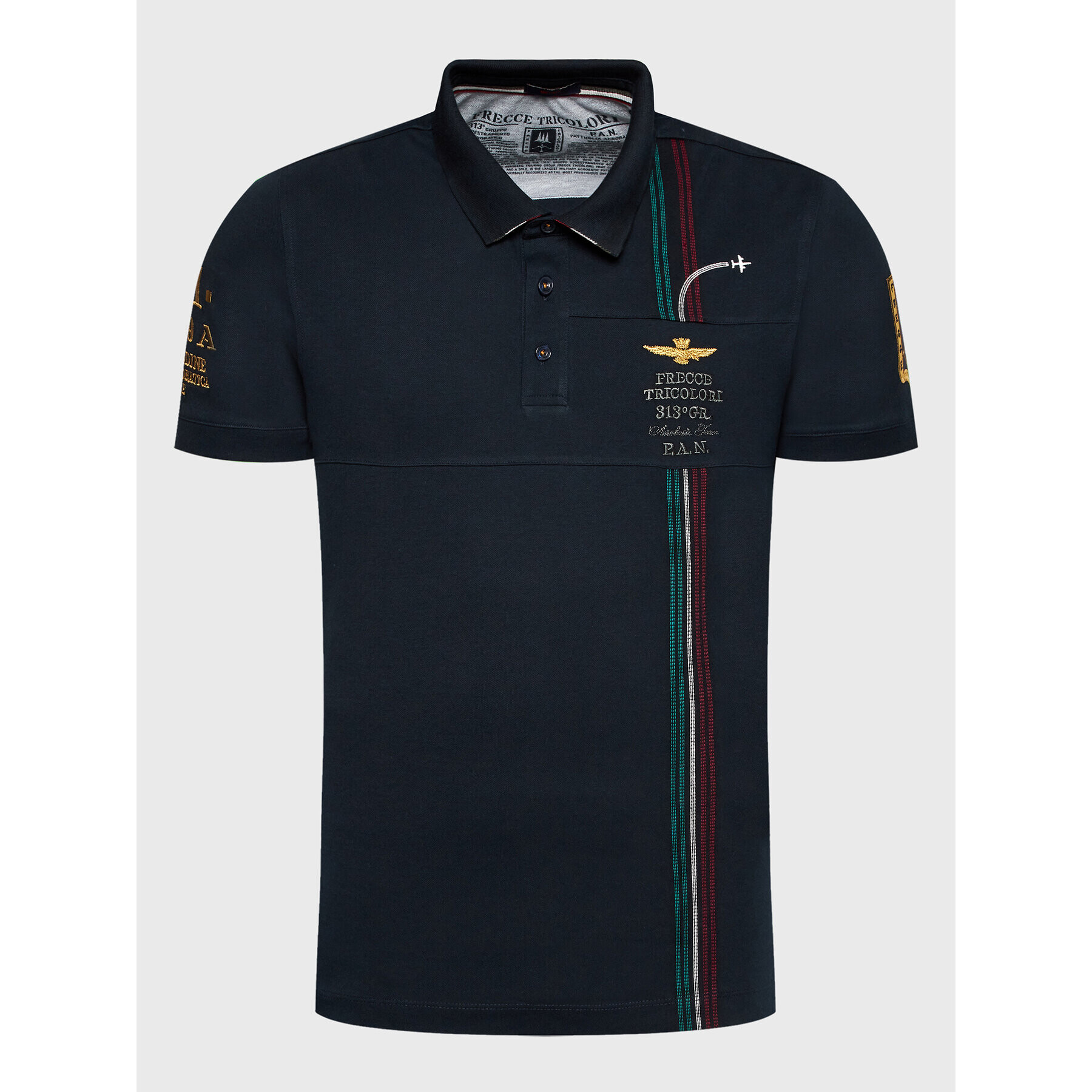 Aeronautica Militare Тениска с яка и копчета 222PO1640P199 Тъмносин Regular Fit - Pepit.bg