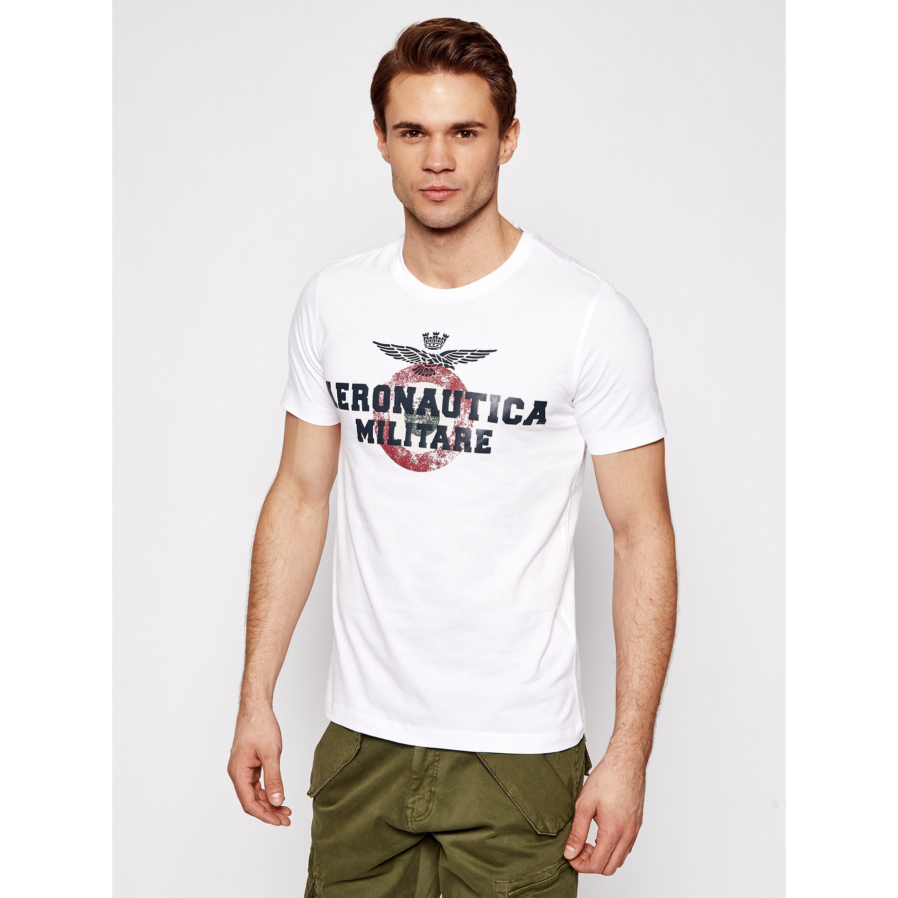 Aeronautica Militare Тишърт 211TS1843J511 Бял Regular Fit - Pepit.bg