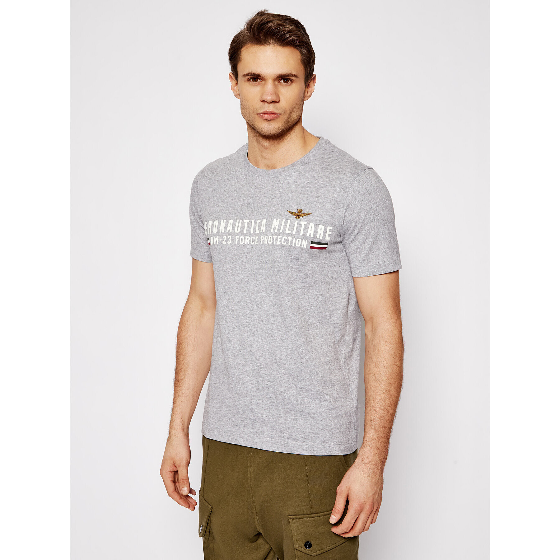 Aeronautica Militare Тишърт 211TS1850J511 Сив Regular Fit - Pepit.bg