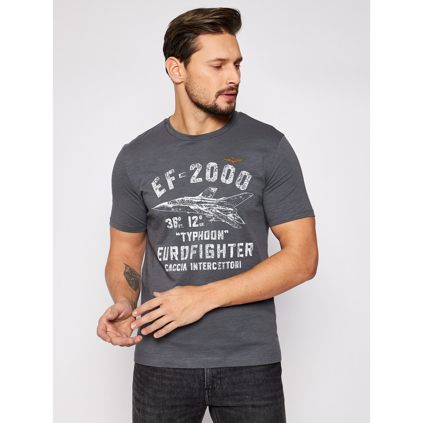 Aeronautica Militare Тишърт 211TS1865J512 Сив Regular Fit - Pepit.bg