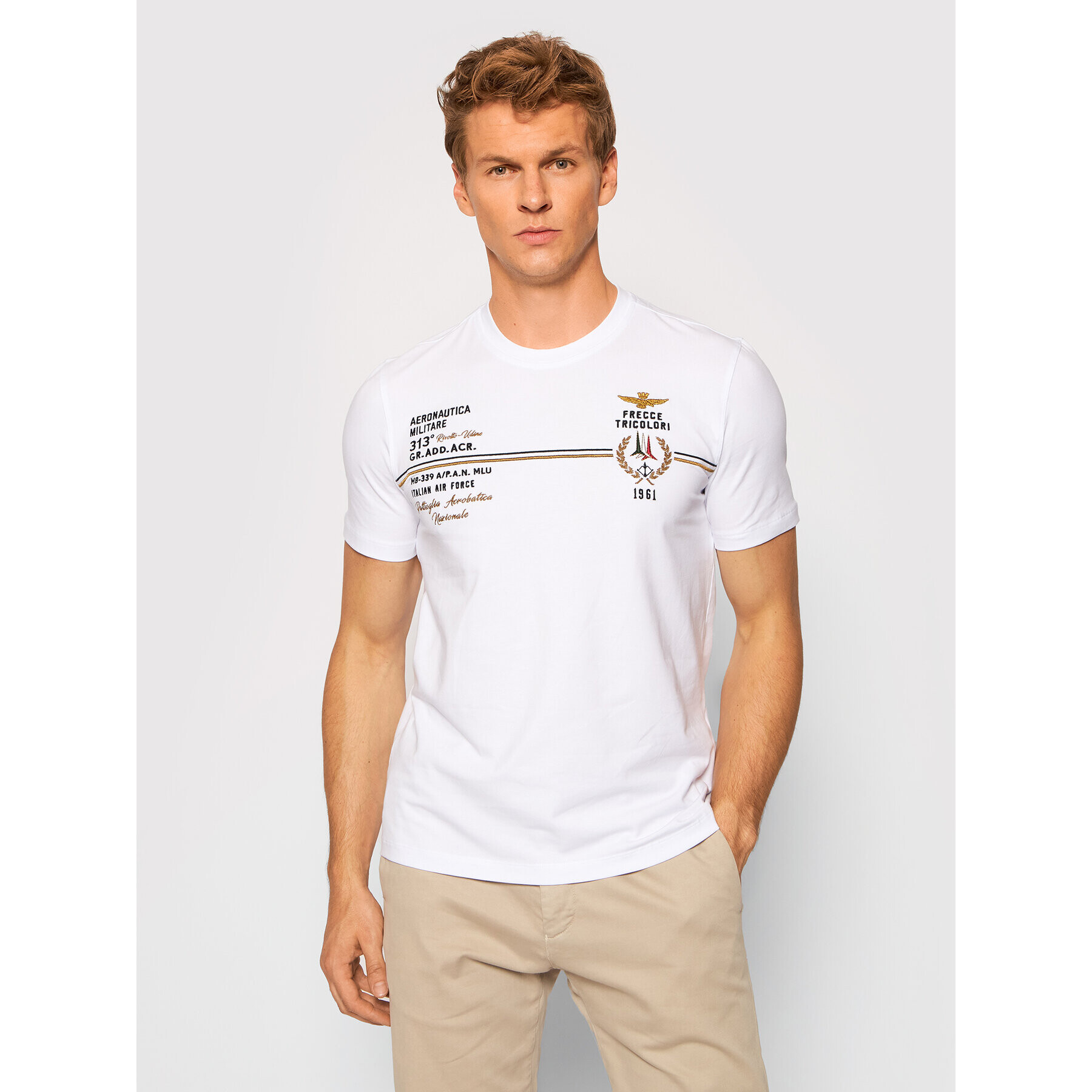 Aeronautica Militare Тишърт 212TS1892J469 Бял Relaxed Fit - Pepit.bg