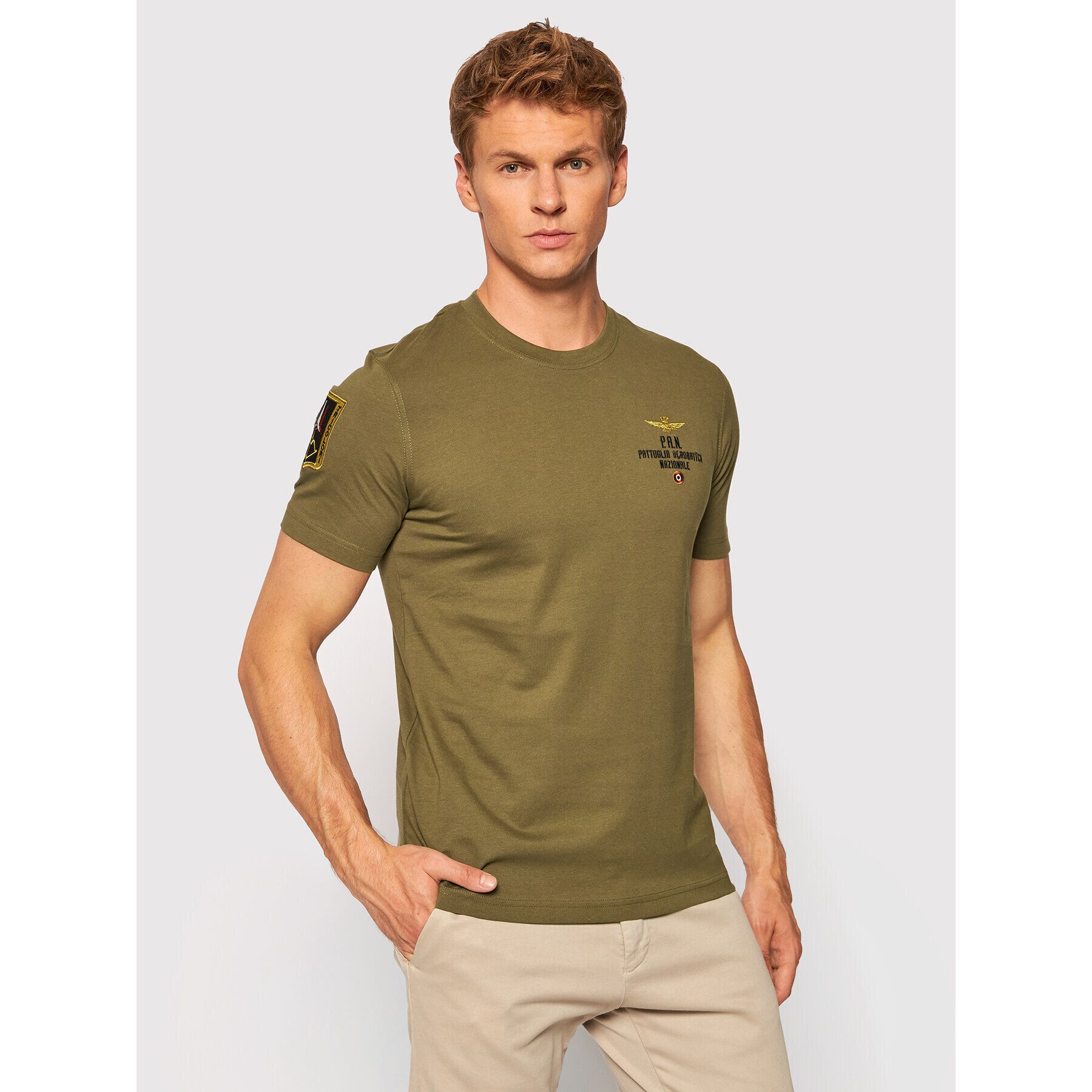 Aeronautica Militare Тишърт 212TS1902J511 Зелен Regular Fit - Pepit.bg