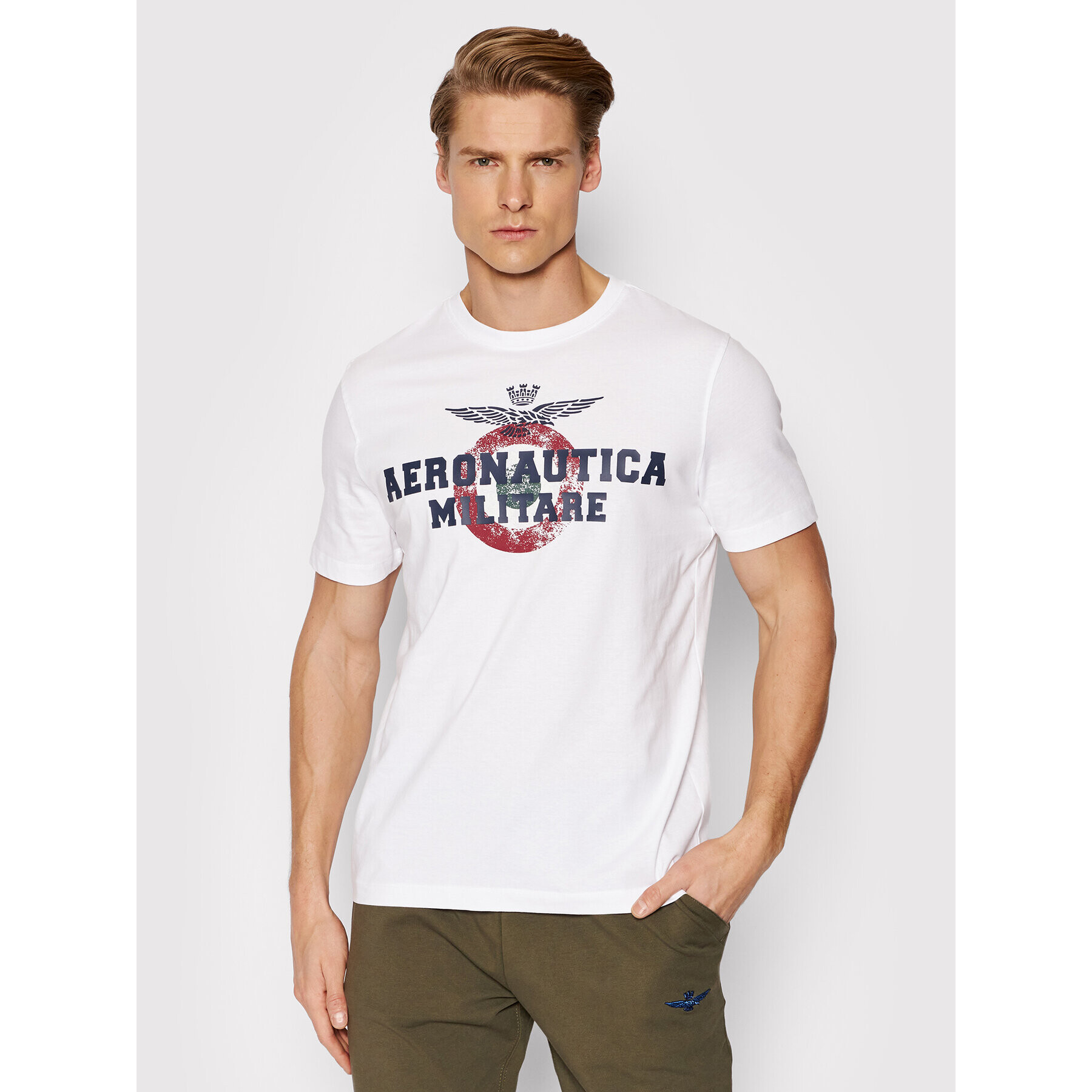 Aeronautica Militare Тишърт 221TS1843J511 Бял Regular Fit - Pepit.bg