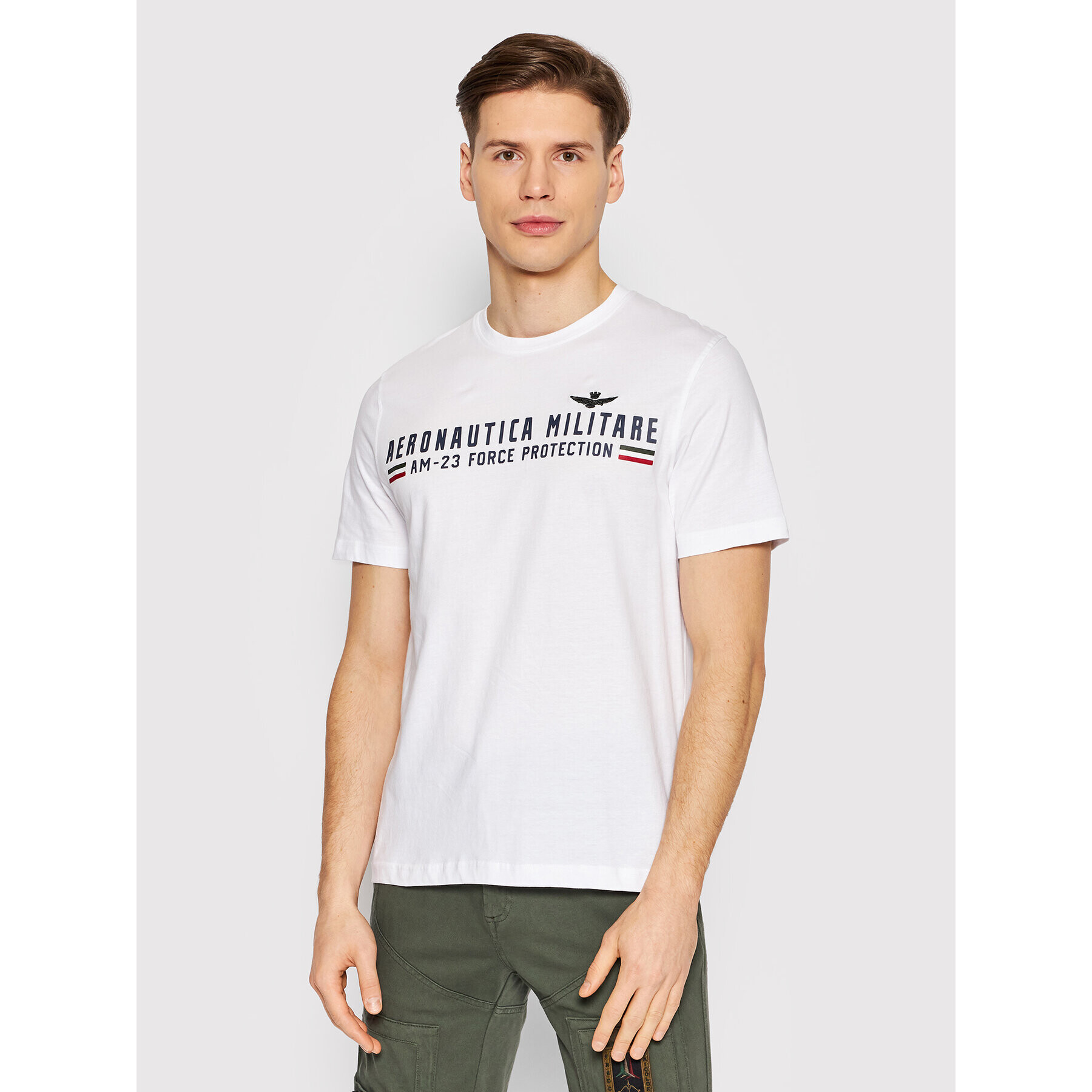 Aeronautica Militare Тишърт 221TS1942J538 Бял Regular Fit - Pepit.bg