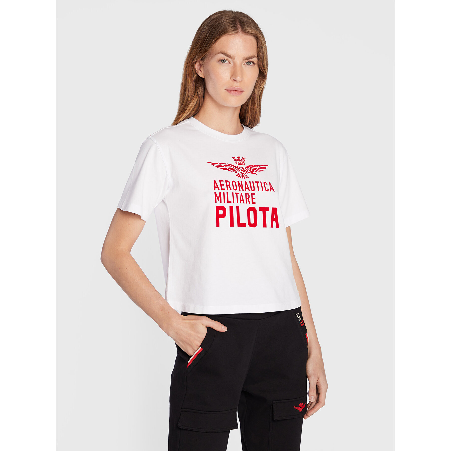 Aeronautica Militare Тишърт 222TS1990DJ550 Бял Regular Fit - Pepit.bg