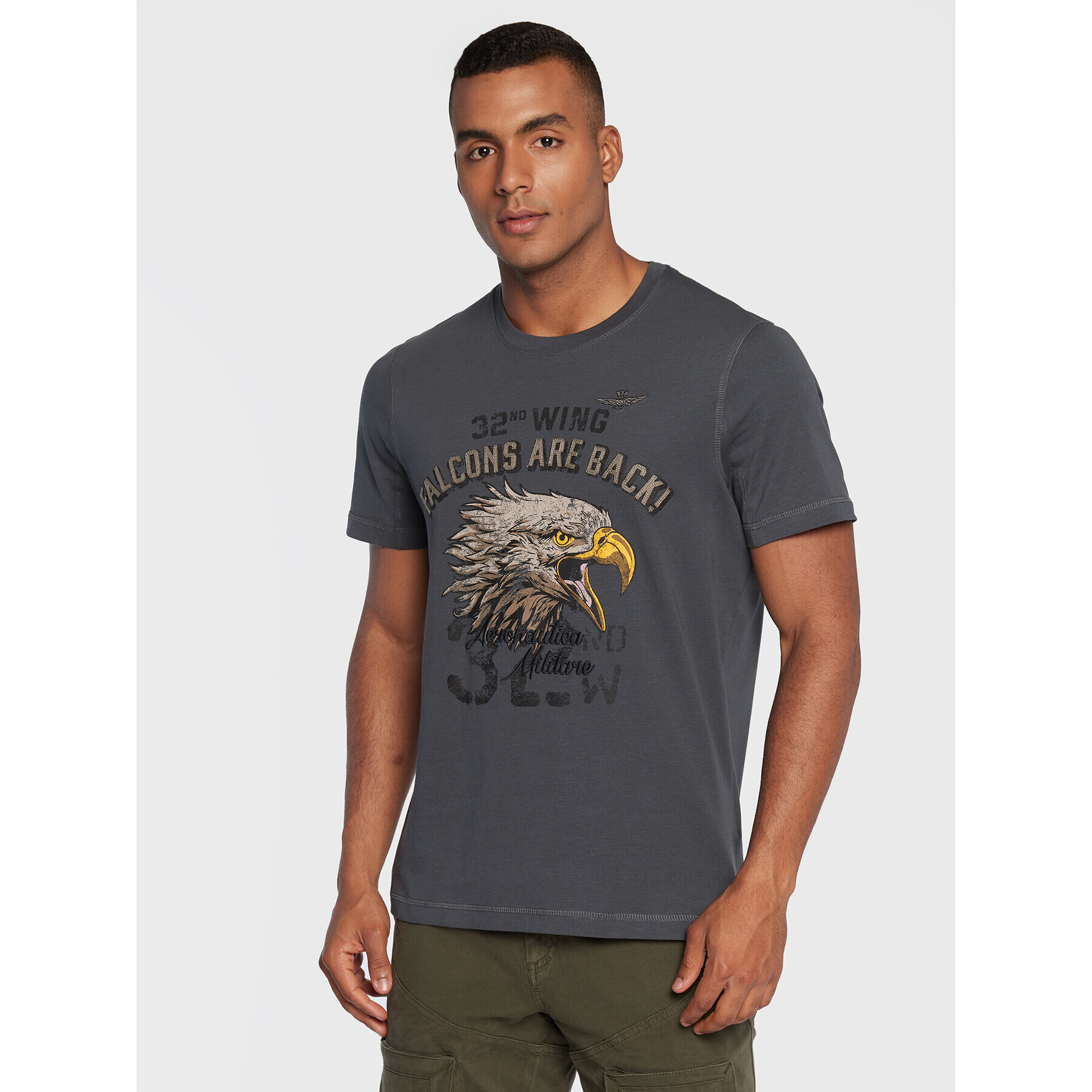 Aeronautica Militare Тишърт 222TS2014J569 Сив Regular Fit - Pepit.bg