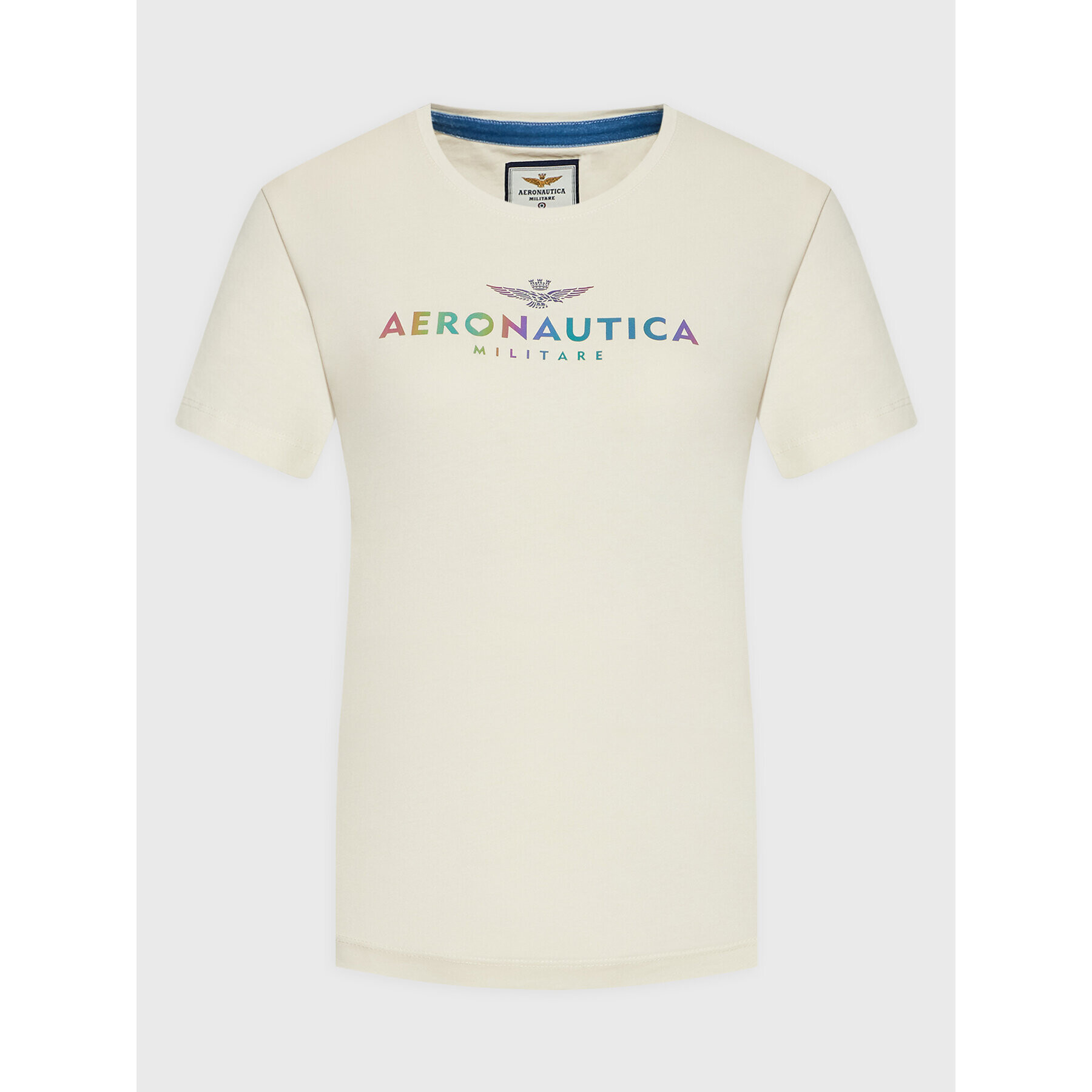 Aeronautica Militare Тишърт 222TS2031DJ496 Бежов Regular Fit - Pepit.bg