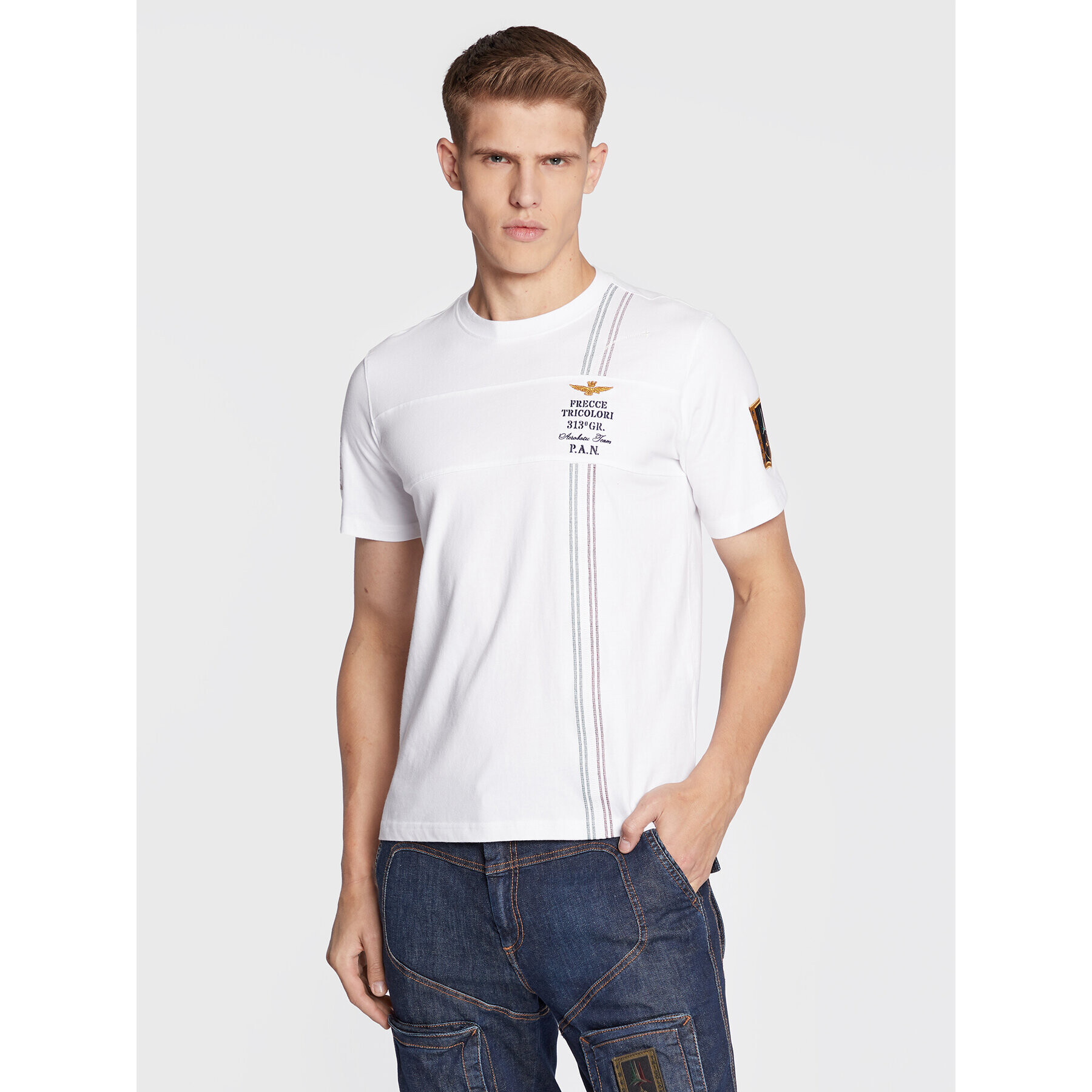 Aeronautica Militare Тишърт 222TS2066J558 Бял Regular Fit - Pepit.bg