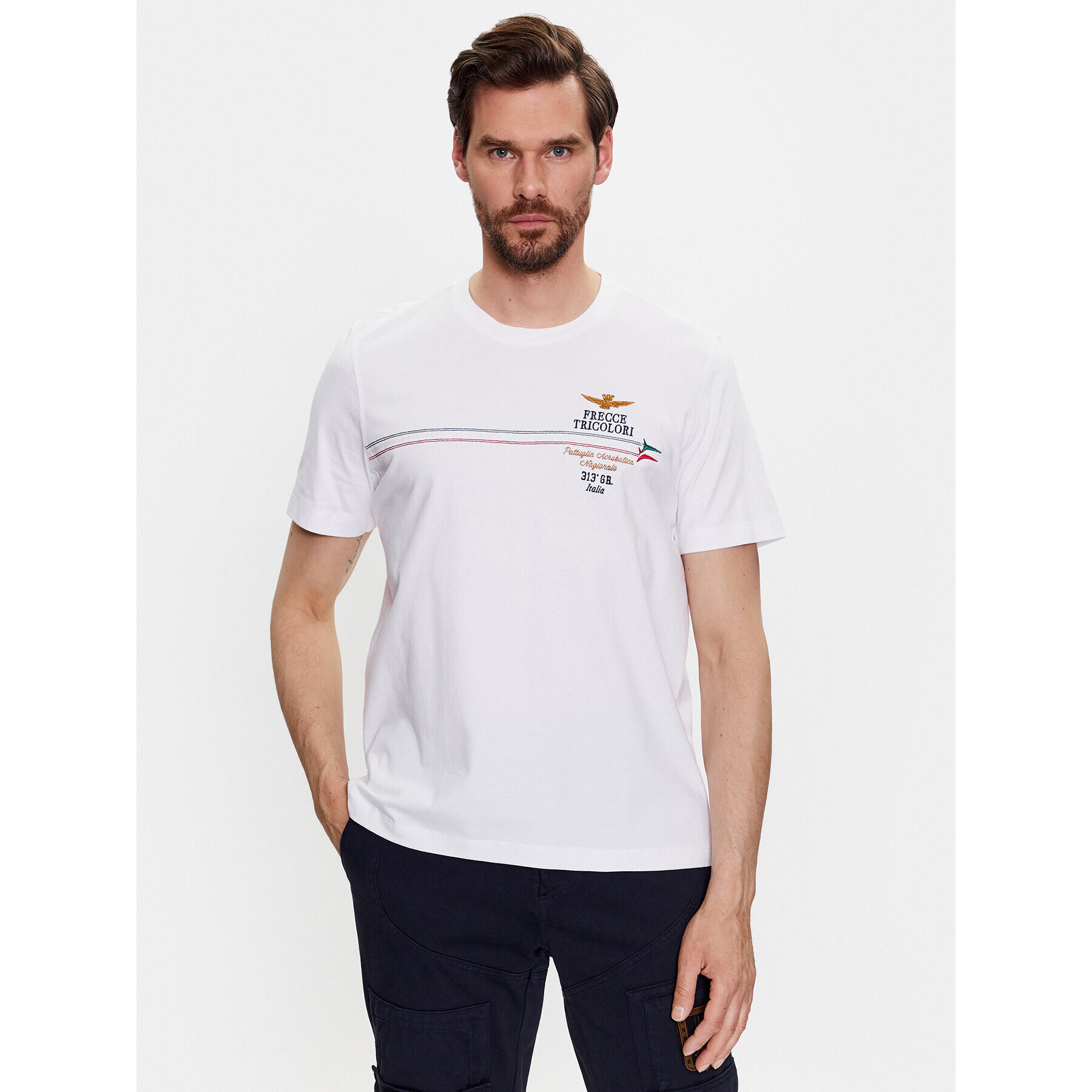 Aeronautica Militare Тишърт 231TS2078J592 Бял Regular Fit - Pepit.bg