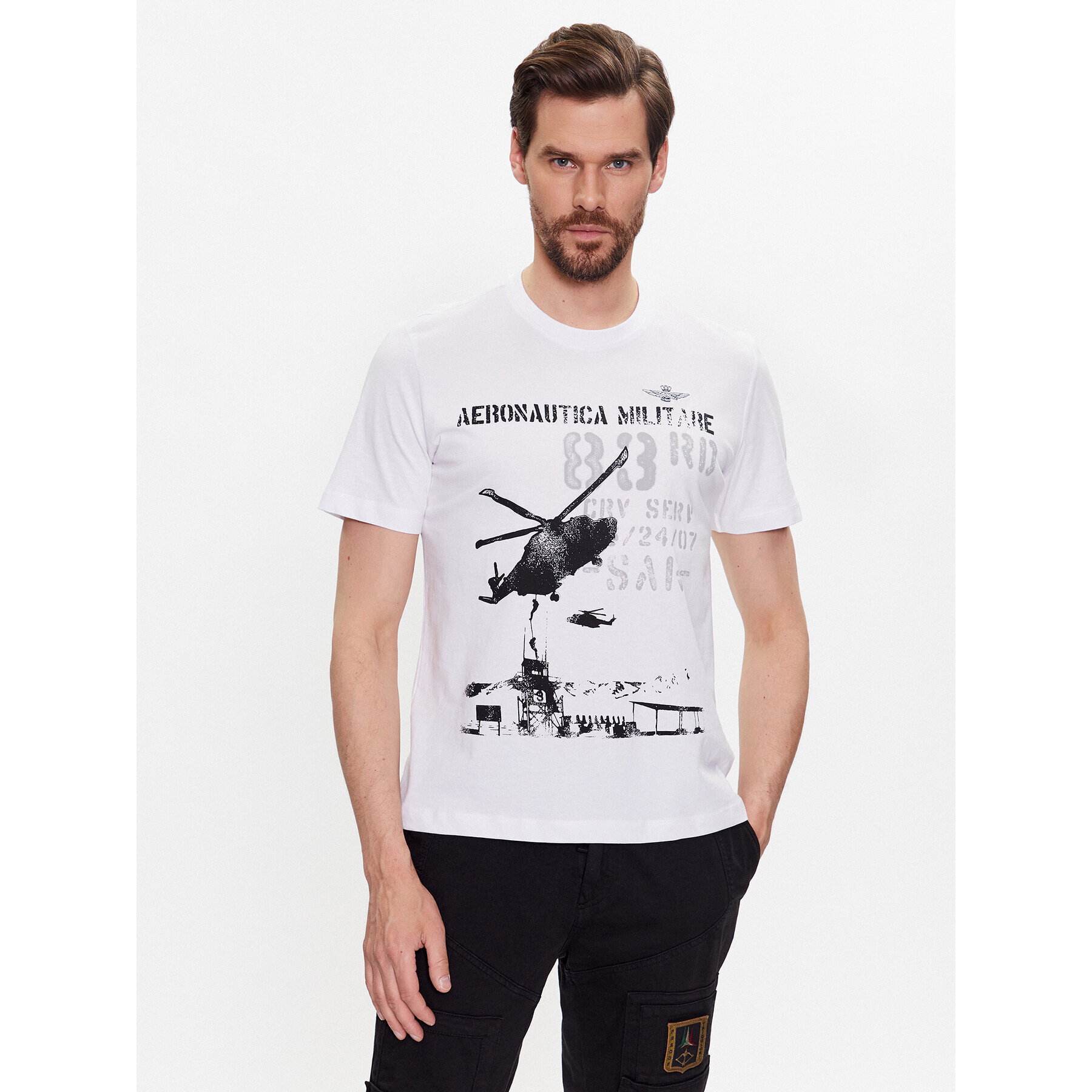 Aeronautica Militare Тишърт 231TS2091J538 Бял Regular Fit - Pepit.bg