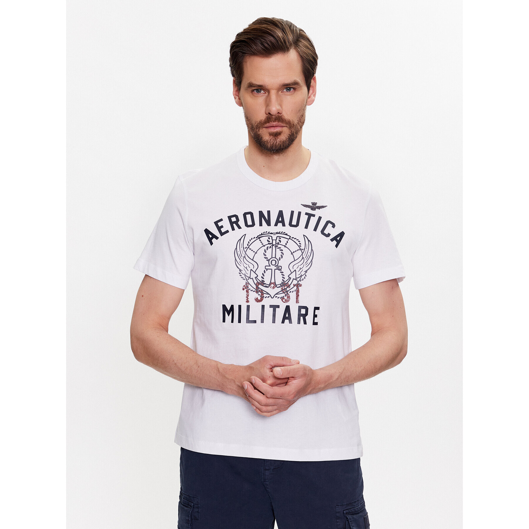 Aeronautica Militare Тишърт 231TS2095J597 Бял Regular Fit - Pepit.bg