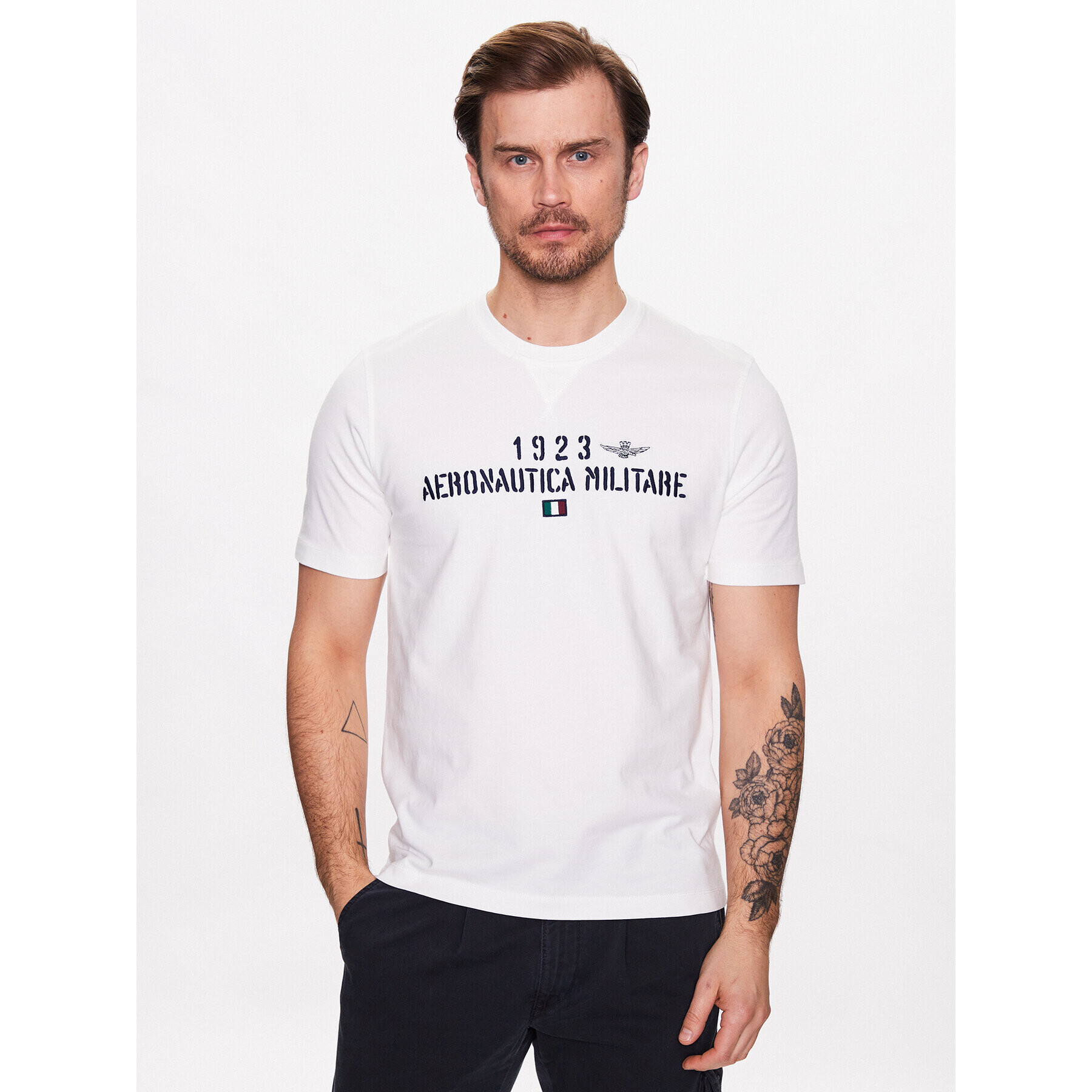 Aeronautica Militare Тишърт 231TS2099J584 Бял Regular Fit - Pepit.bg