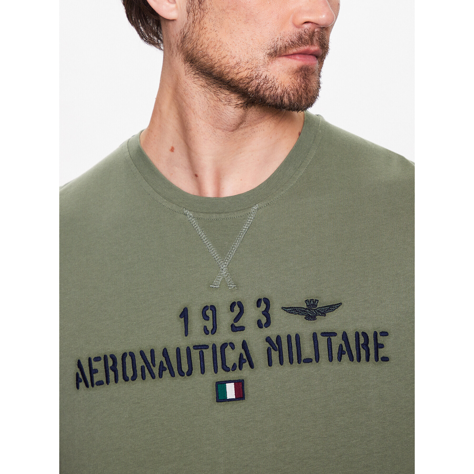 Aeronautica Militare Тишърт 231TS2099J584 Зелен Regular Fit - Pepit.bg