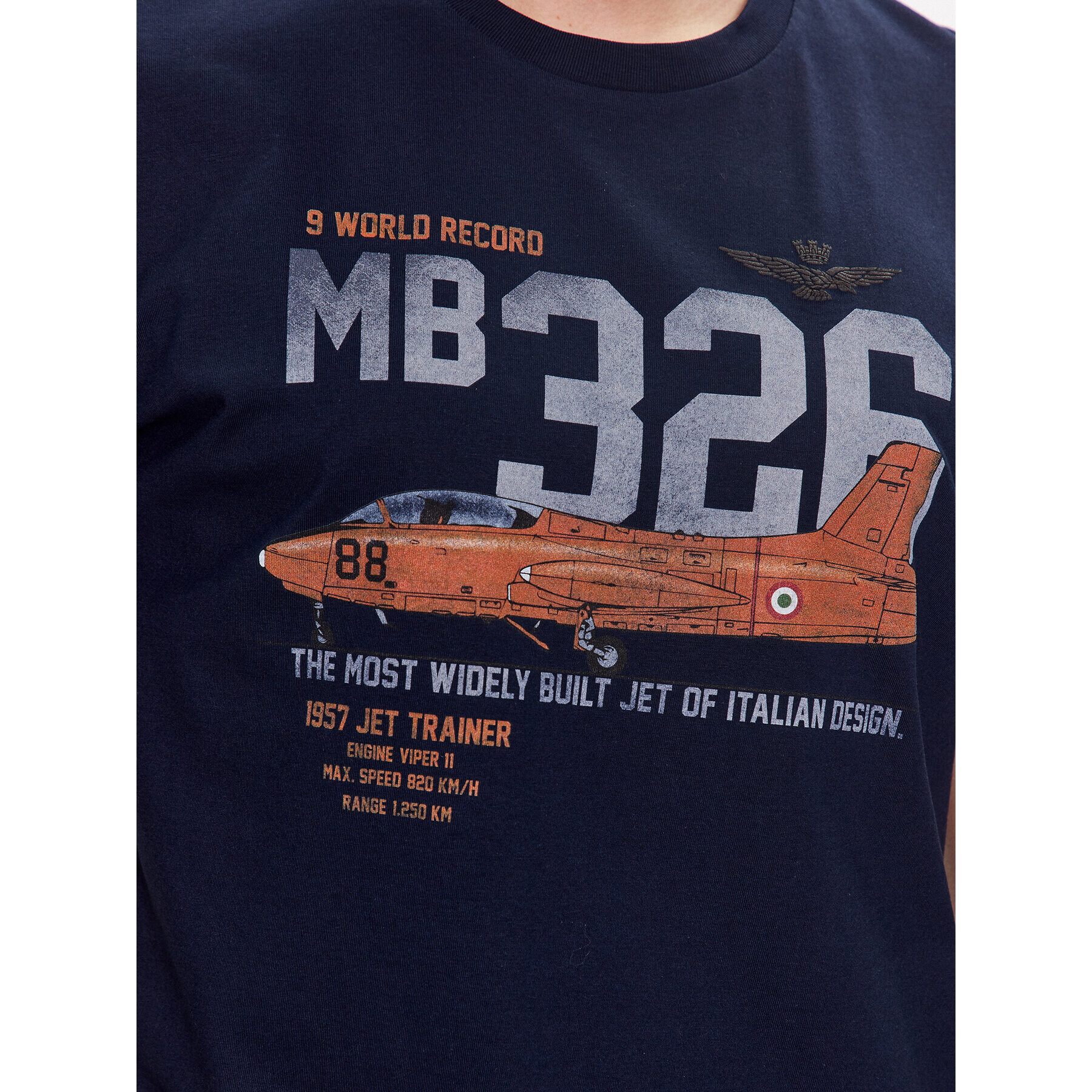 Aeronautica Militare Тишърт 231TS2124J607 Тъмносин Regular Fit - Pepit.bg