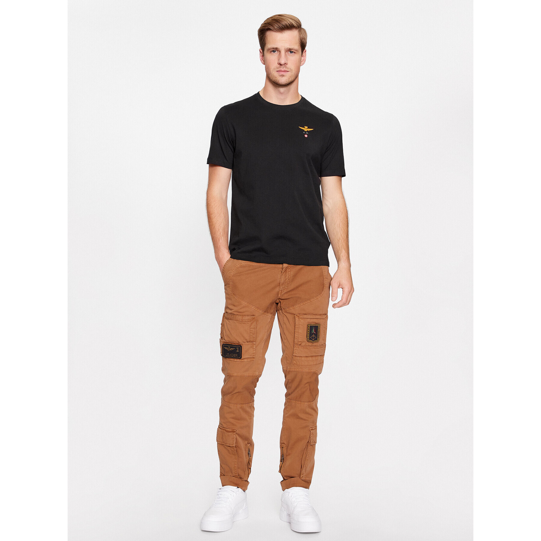 Aeronautica Militare Тишърт 232TS1580J372 Черен Regular Fit - Pepit.bg