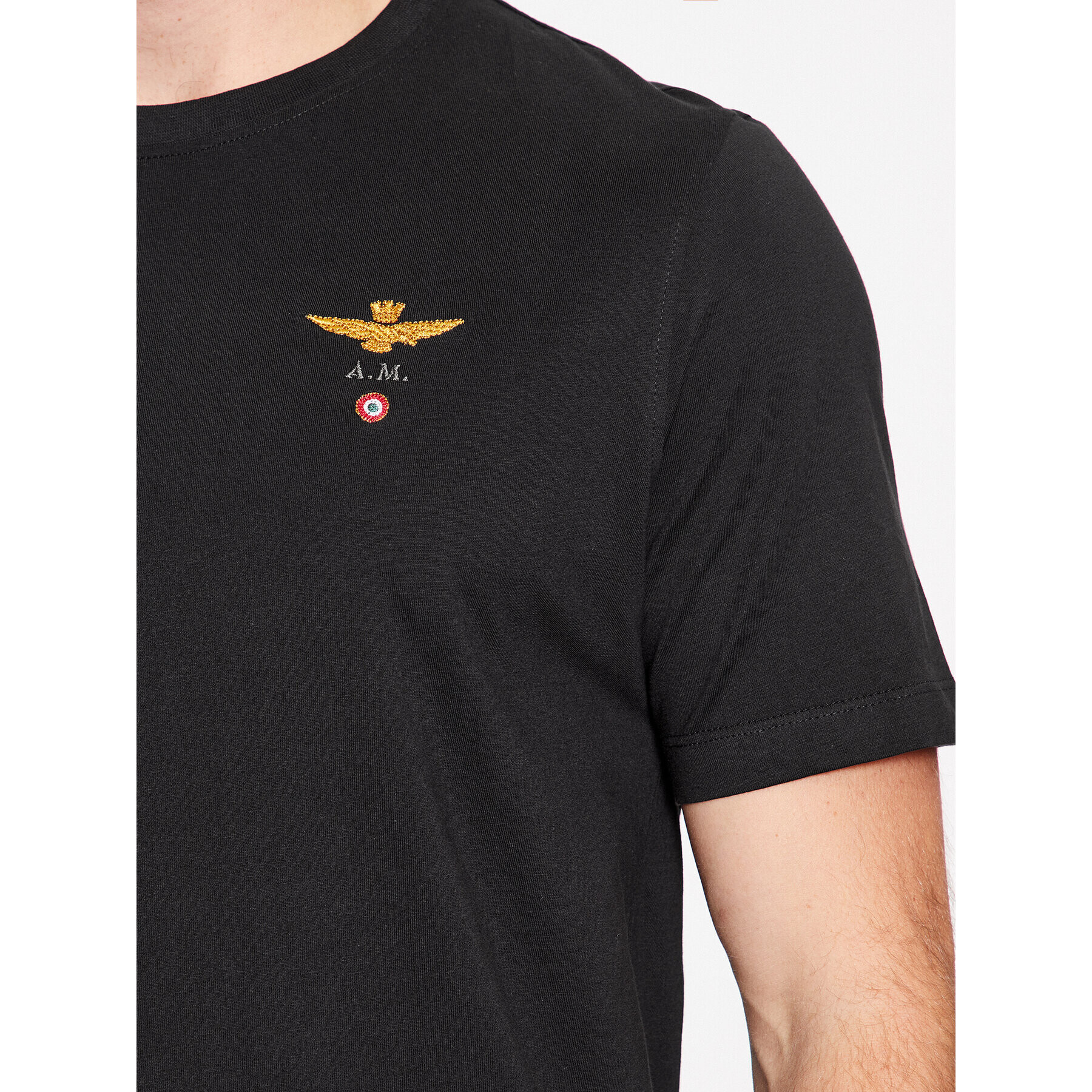 Aeronautica Militare Тишърт 232TS1580J372 Черен Regular Fit - Pepit.bg