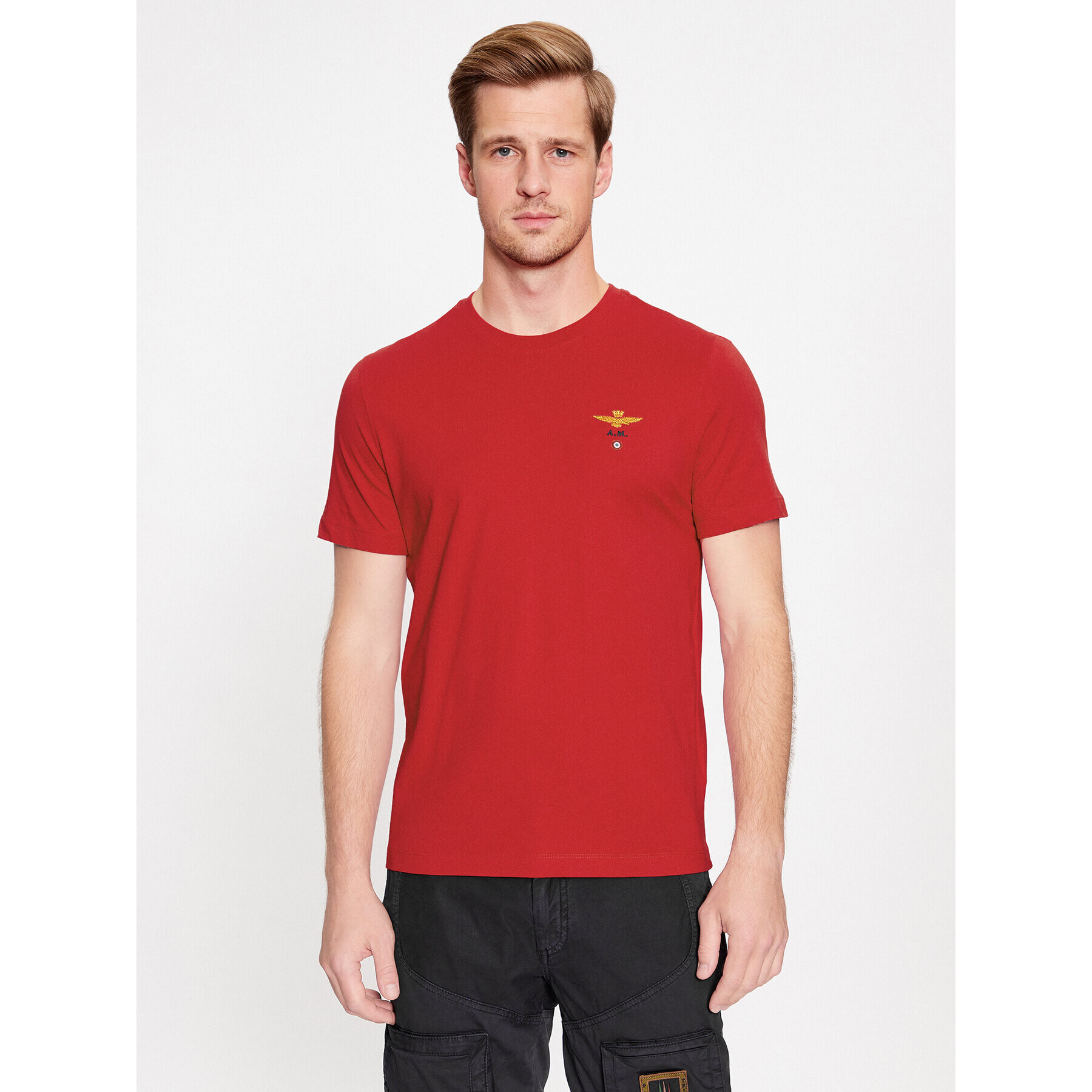 Aeronautica Militare Тишърт 232TS1580J372 Червен Regular Fit - Pepit.bg