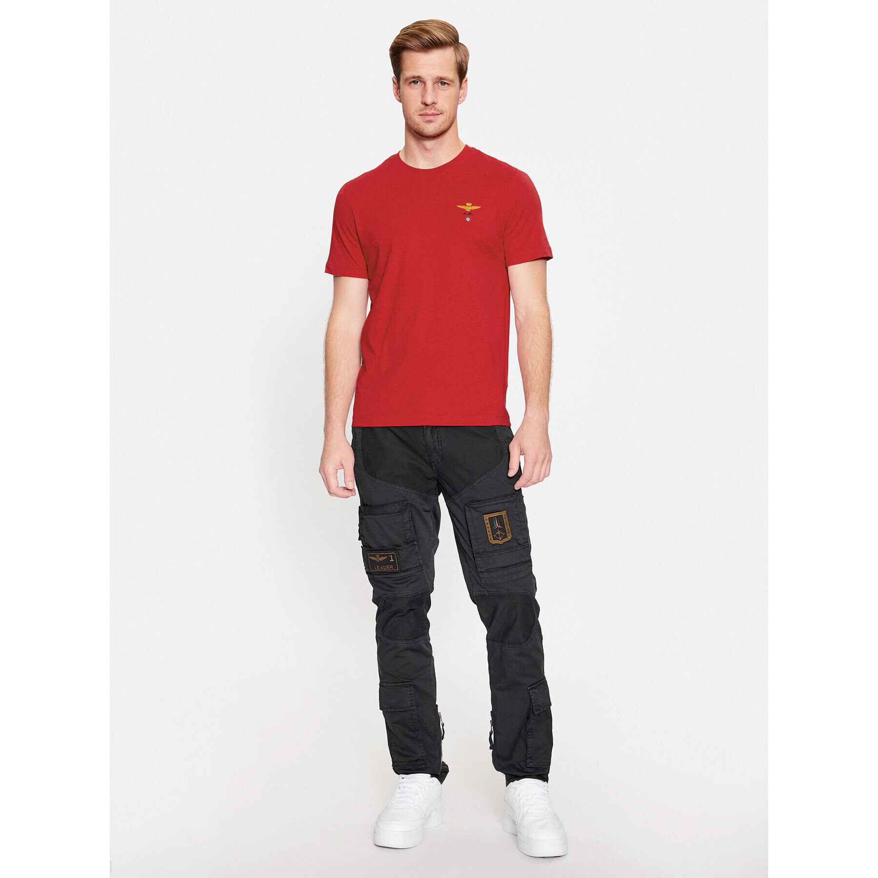 Aeronautica Militare Тишърт 232TS1580J372 Червен Regular Fit - Pepit.bg