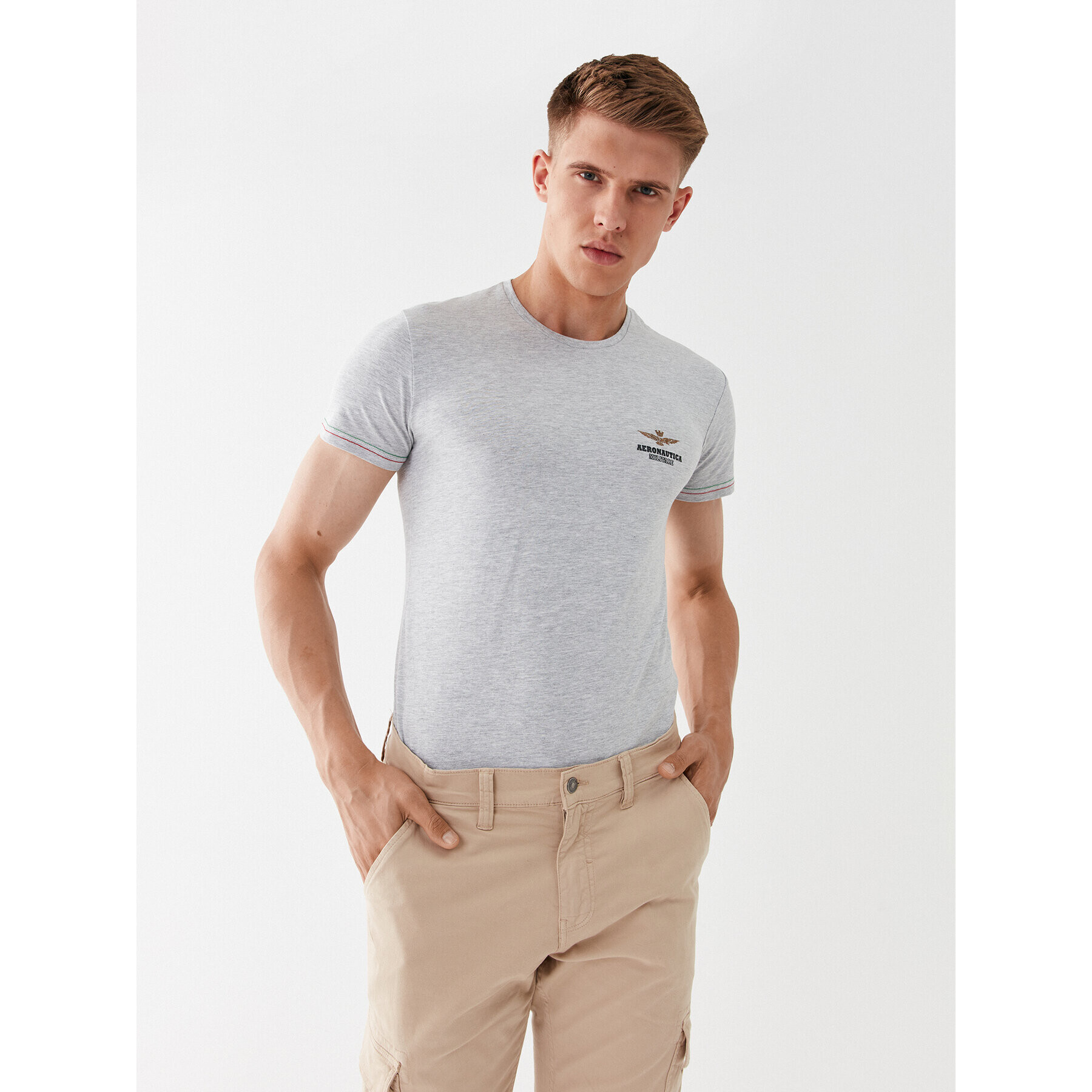 Aeronautica Militare Тишърт AM1UTI003 Сив Regular Fit - Pepit.bg