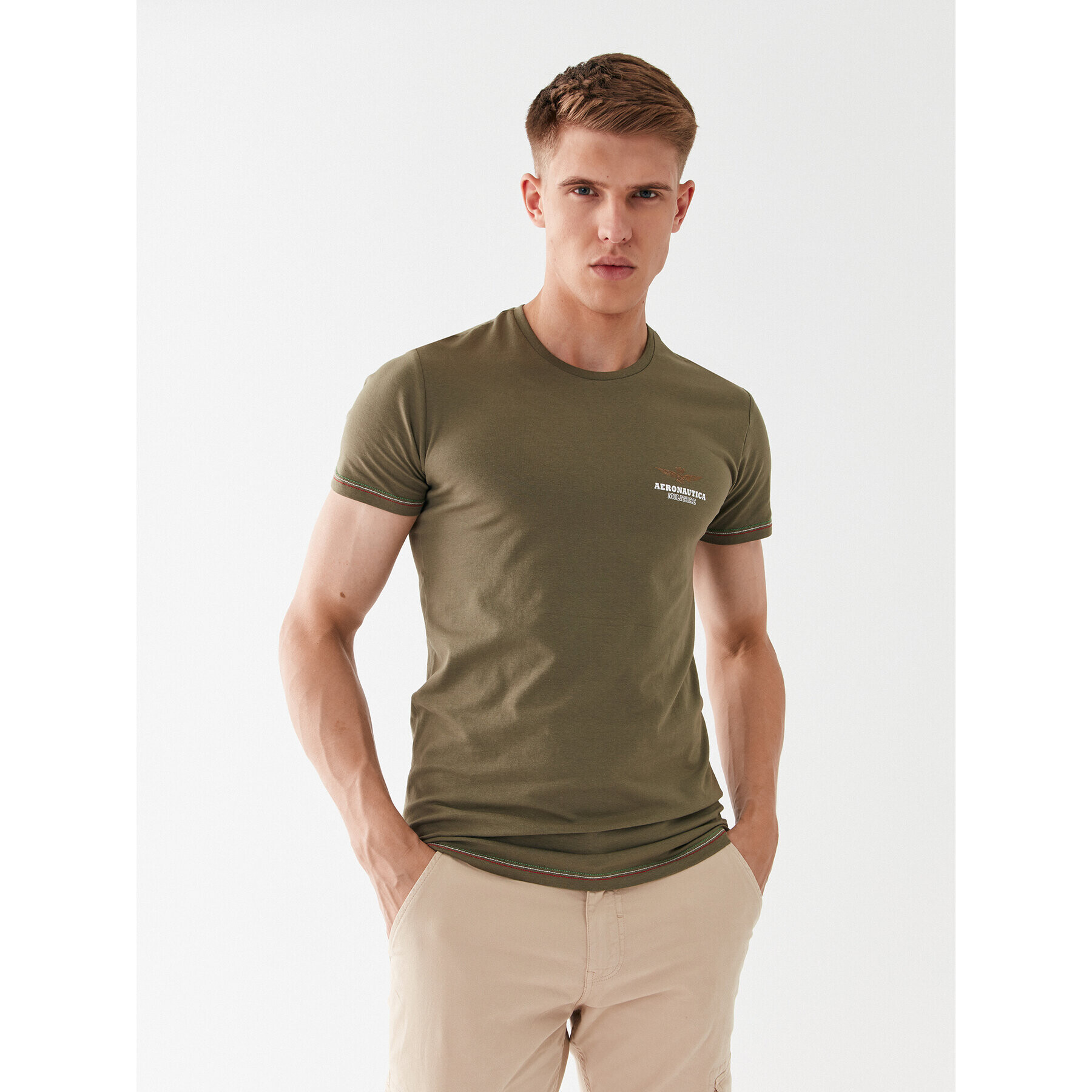 Aeronautica Militare Тишърт AM1UTI003 Зелен Regular Fit - Pepit.bg