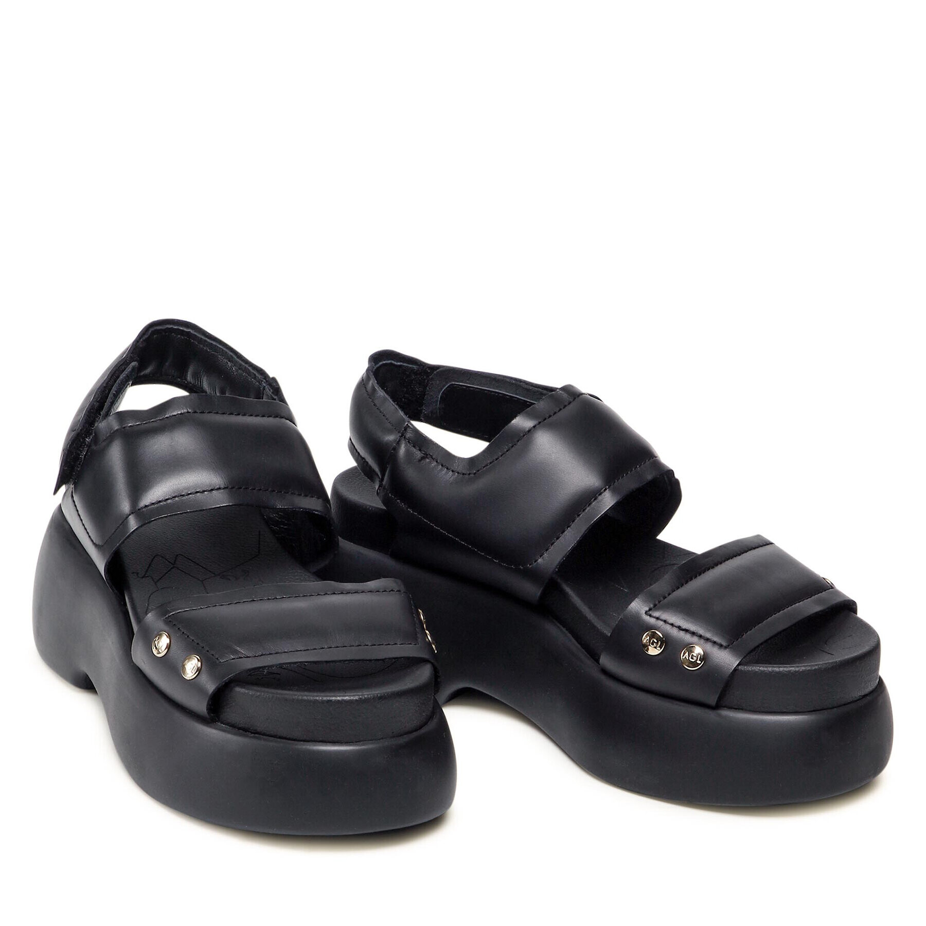 AGL Сандали Puffy Sandal D671003PGOLISC0000 Черен - Pepit.bg