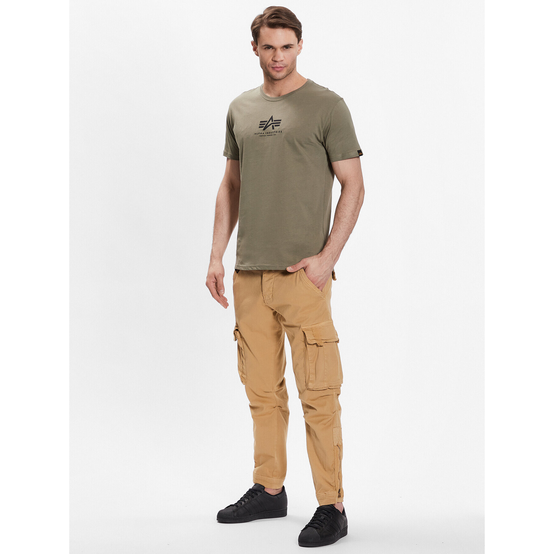 Alpha Industries Текстилни панталони Task Force 106203 Бежов Tapered Fit - Pepit.bg