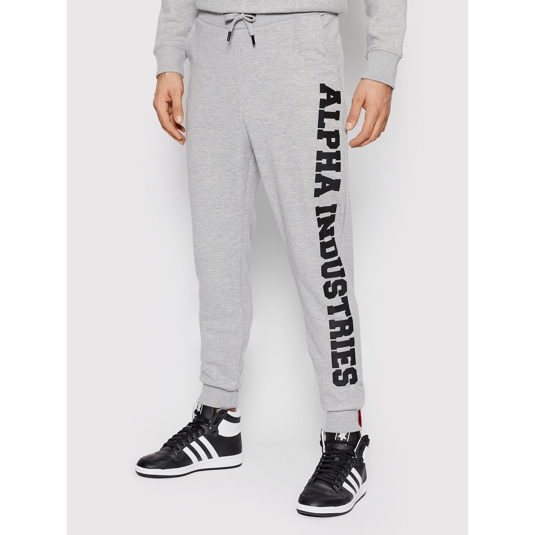 Alpha Industries Долнище анцуг Big Letters 126343 Сив Regular Fit - Pepit.bg