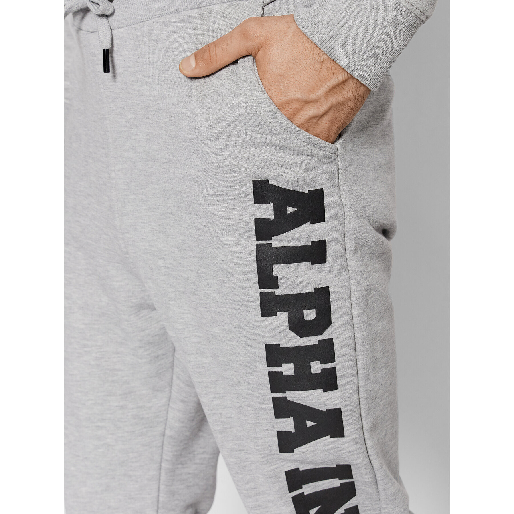 Alpha Industries Долнище анцуг Big Letters 126343 Сив Regular Fit - Pepit.bg