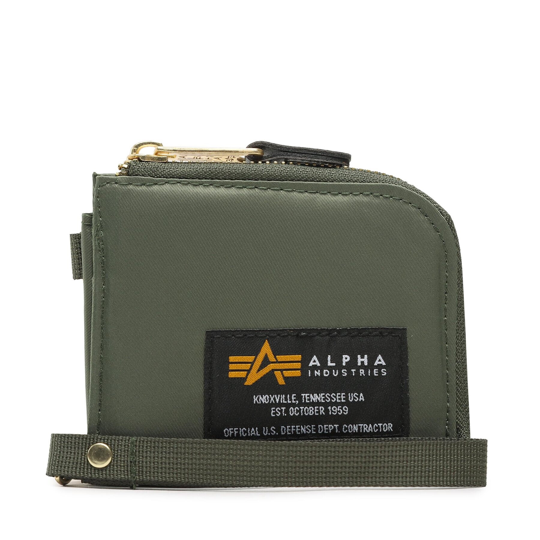 Alpha Industries Голям мъжки портфейл Label Wallet 108957 Каки - Pepit.bg