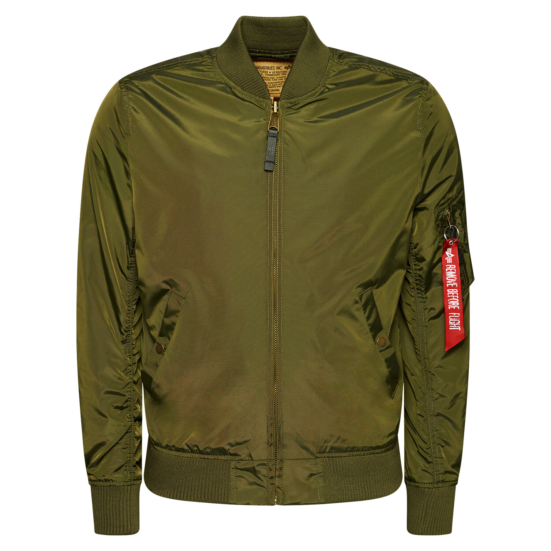 Alpha Industries Яке бомбър Ma-1 191103 Зелен Regular Fit - Pepit.bg