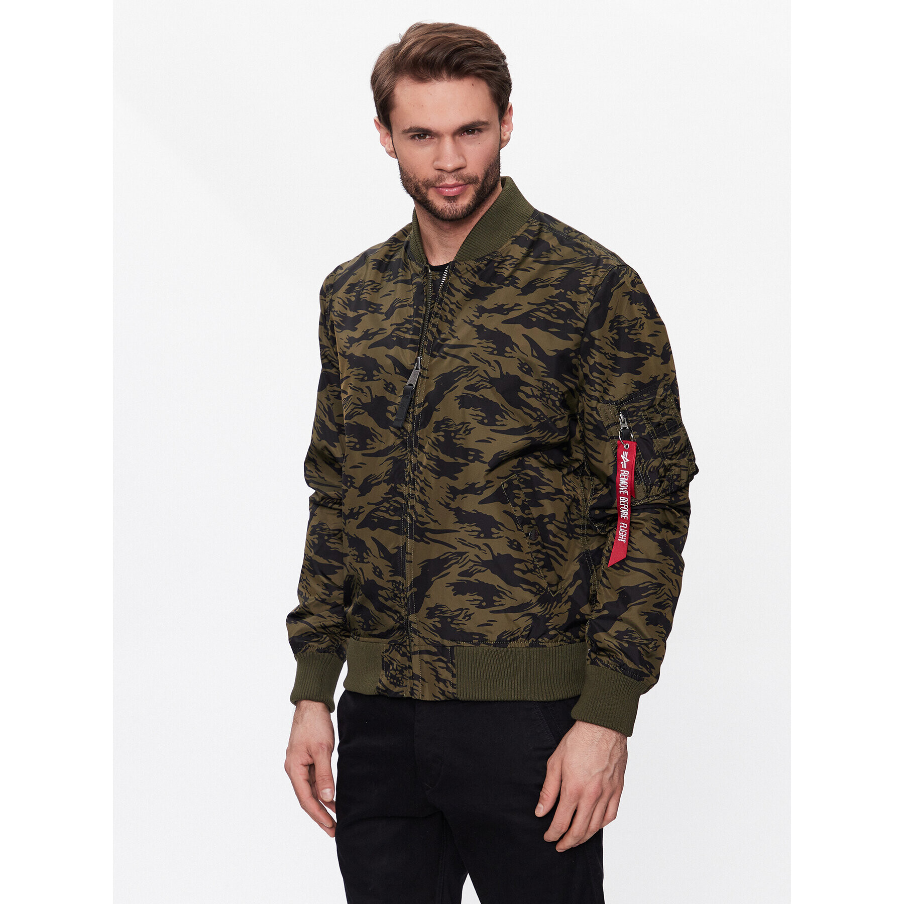 Alpha Industries Яке бомбър MA-1 191103C Зелен Regular Fit - Pepit.bg