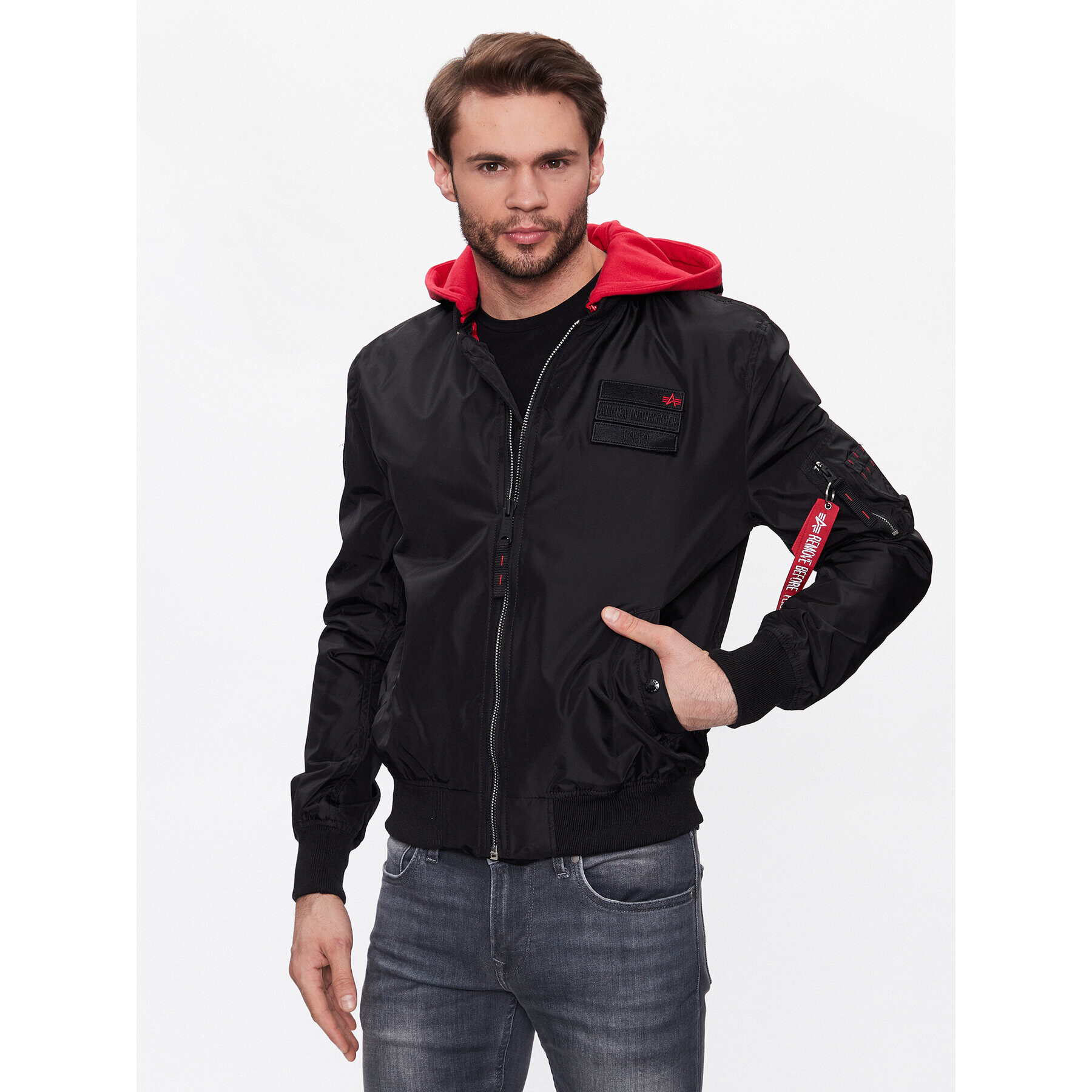 Alpha Industries Яке бомбър MA-1 126117 Черен Regular Fit - Pepit.bg