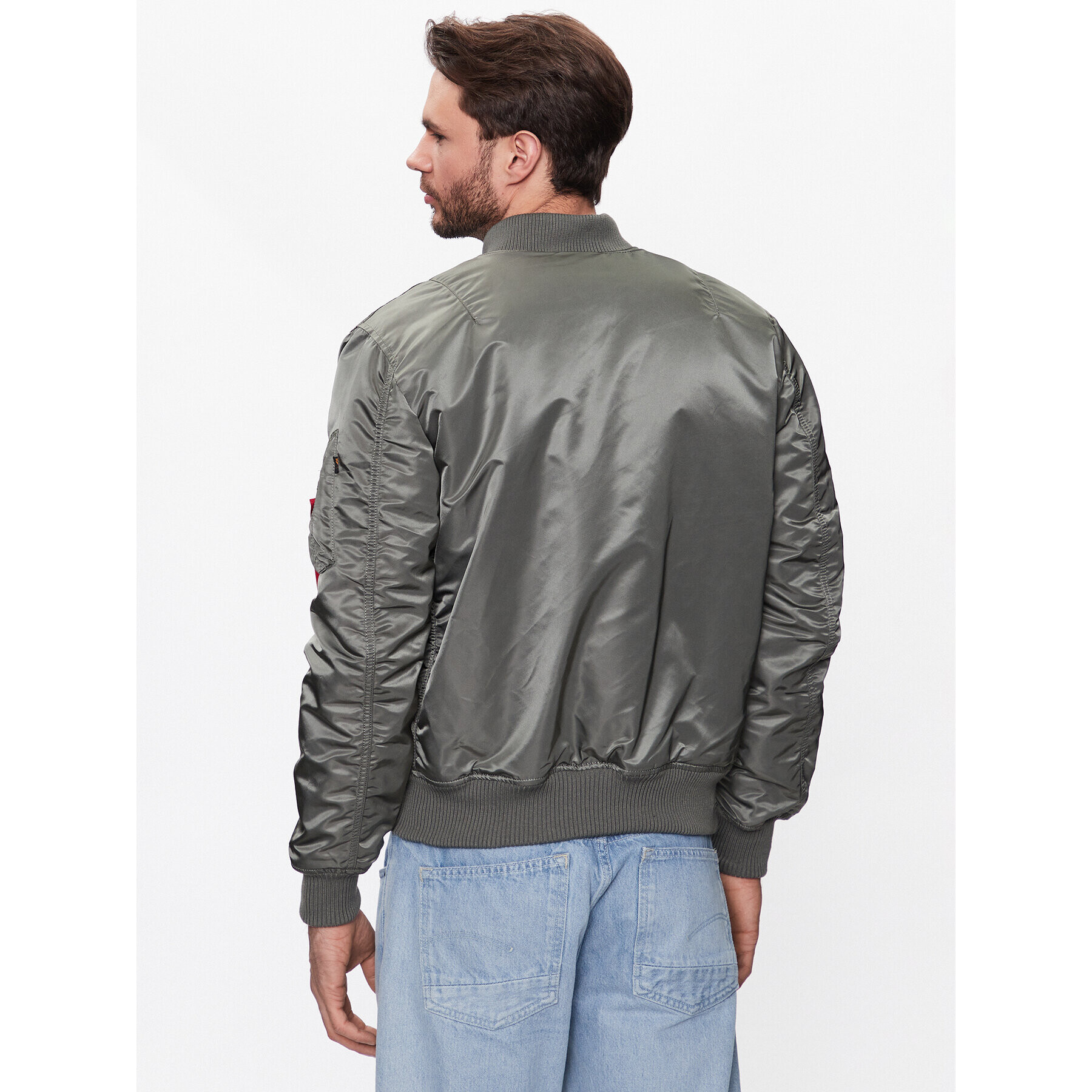Alpha Industries Яке бомбър MA-1 191118 Сив Slim Fit - Pepit.bg