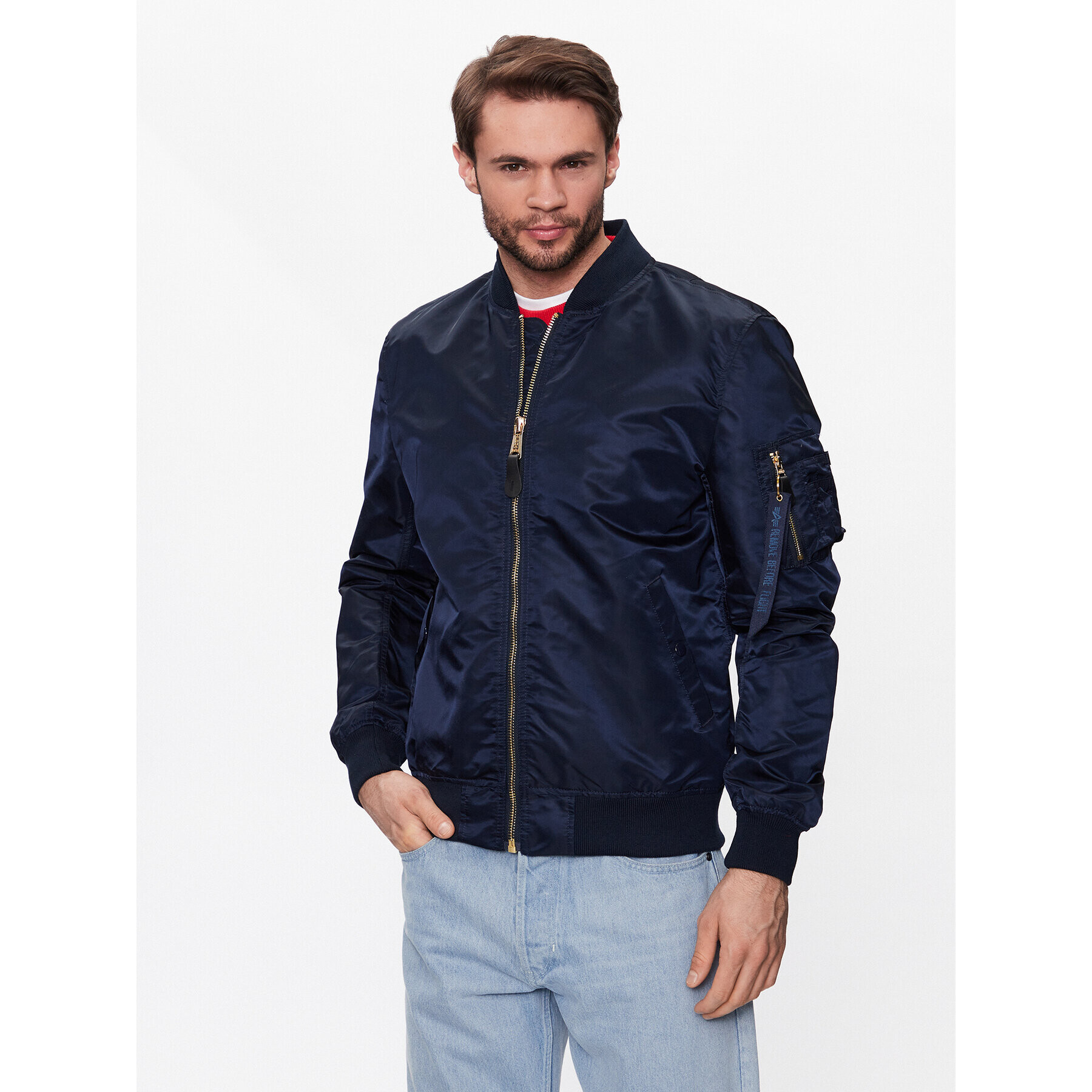 Alpha Industries Яке бомбър MA-1 156101 Син Regular Fit - Pepit.bg