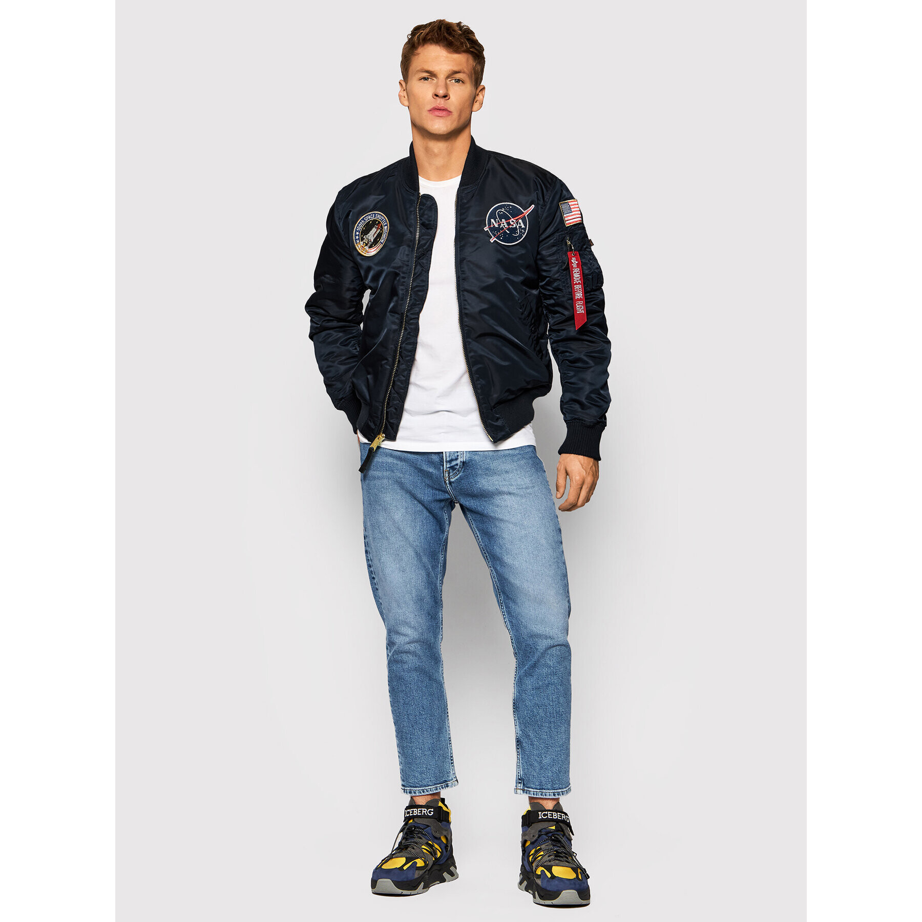 Alpha Industries Яке бомбър Nasa 166107LP Тъмносин Slim Fit - Pepit.bg