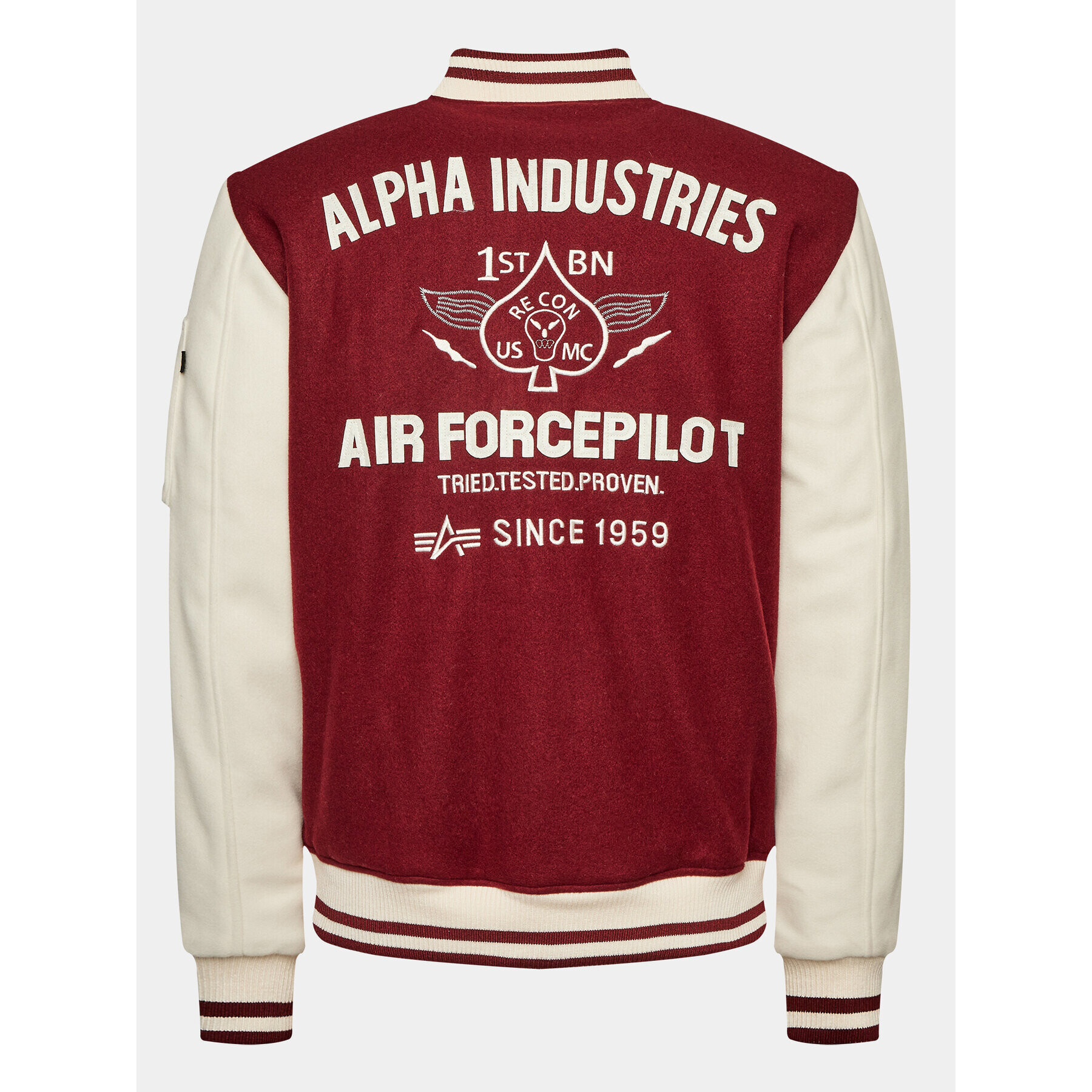 Alpha Industries Яке бомбър Varsity Air Force 138107 Бордо Regular Fit - Pepit.bg