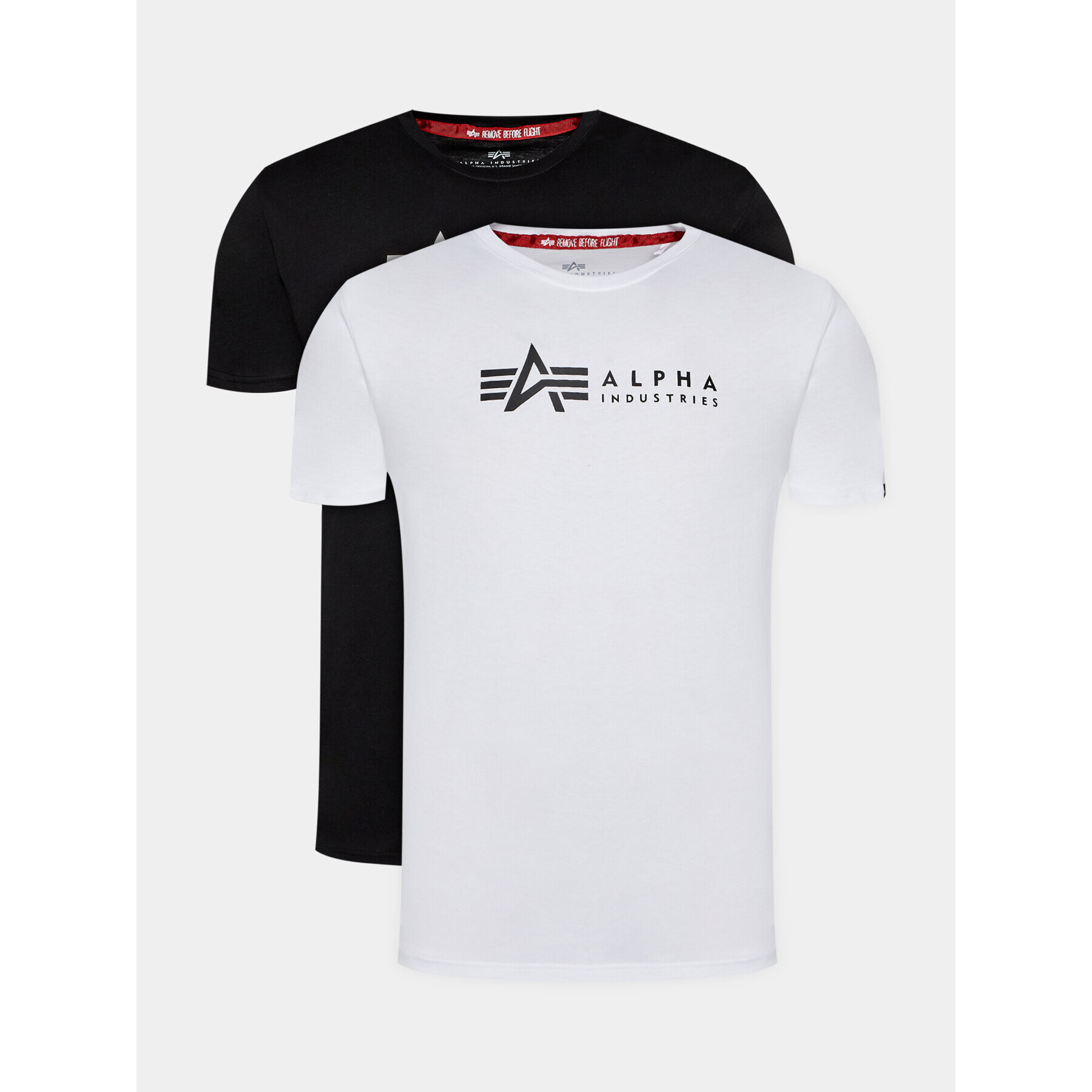 Alpha Industries Комплект 2 тишъртки Alpha Label T 118534 Черен Regular Fit - Pepit.bg