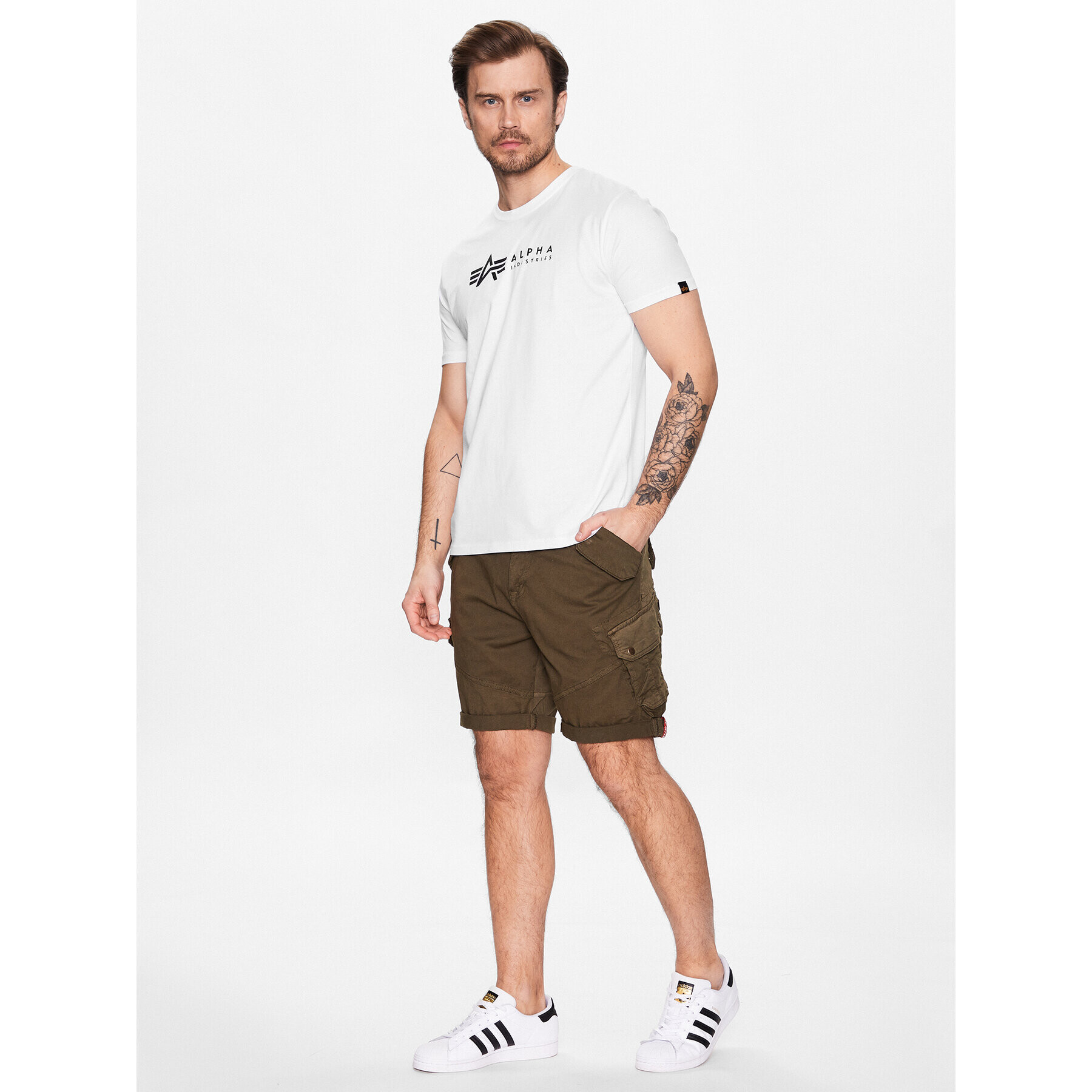 Alpha Industries Комплект 2 тишъртки Alpha Label 118534 Бял Regular Fit - Pepit.bg