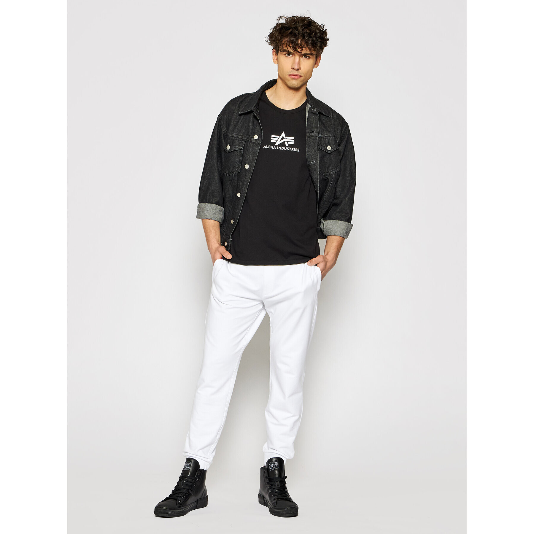 Alpha Industries Мъжки топ Basic 126566 Черен Regular Fit - Pepit.bg