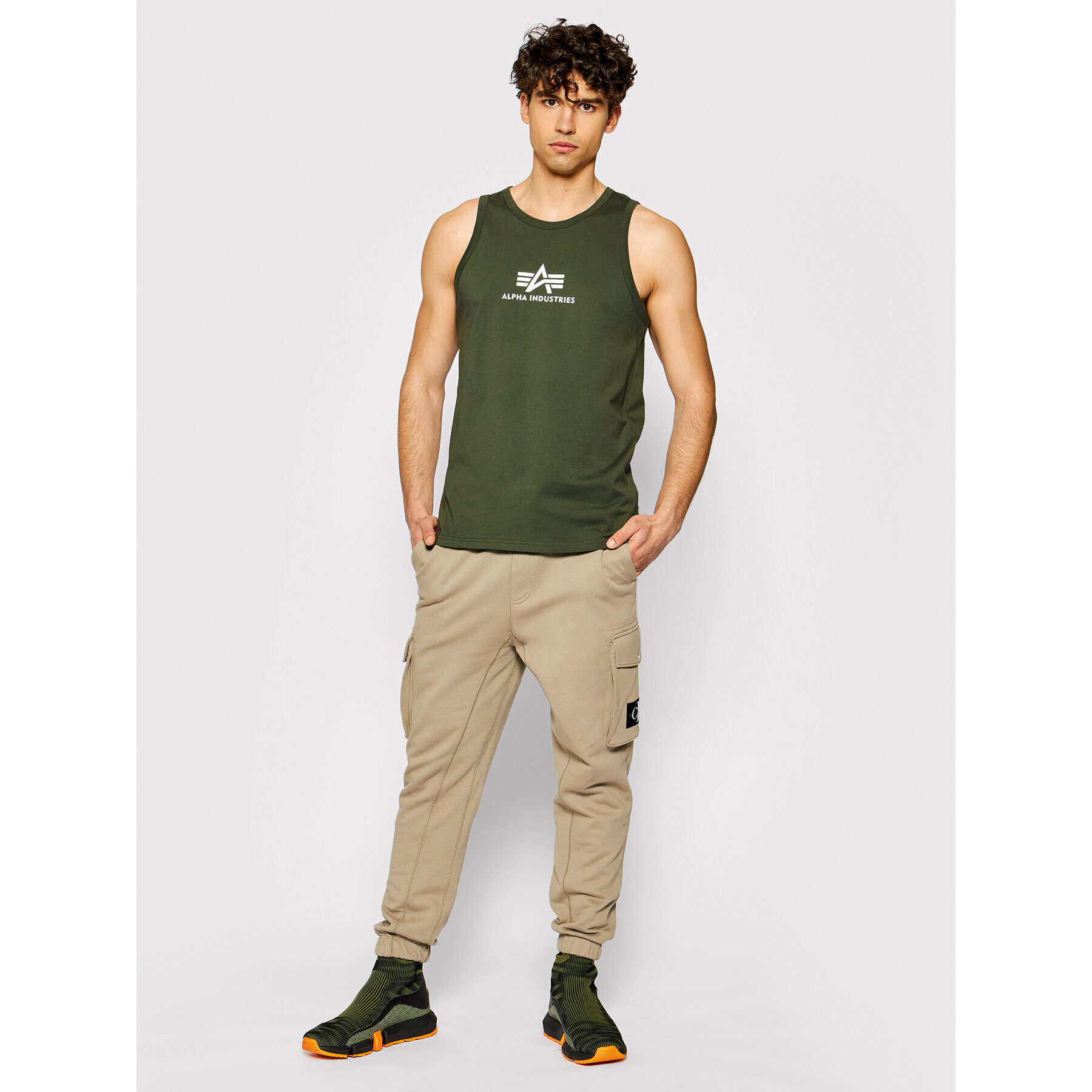 Alpha Industries Мъжки топ Basic 126566 Зелен Regular Fit - Pepit.bg