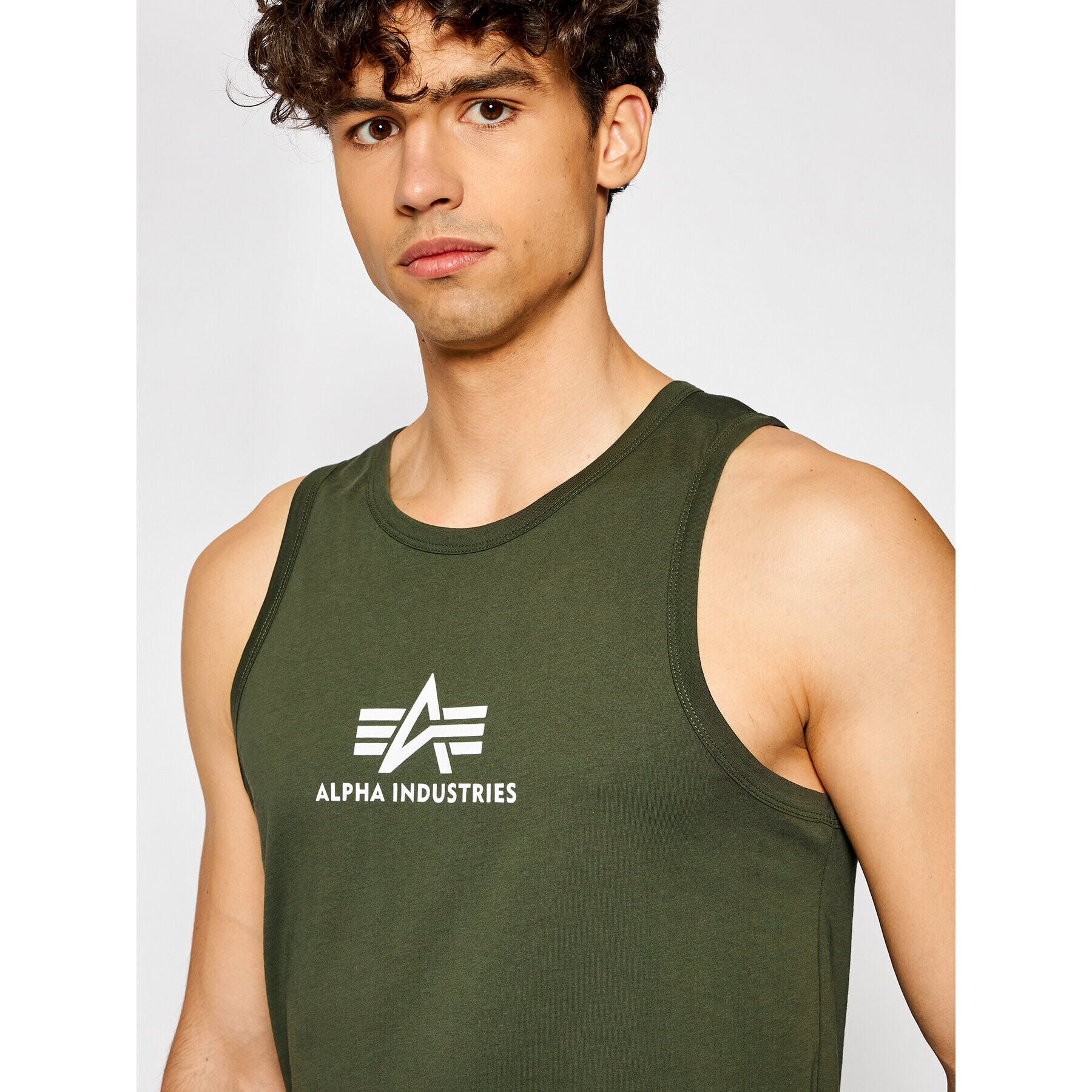 Alpha Industries Мъжки топ Basic 126566 Зелен Regular Fit - Pepit.bg