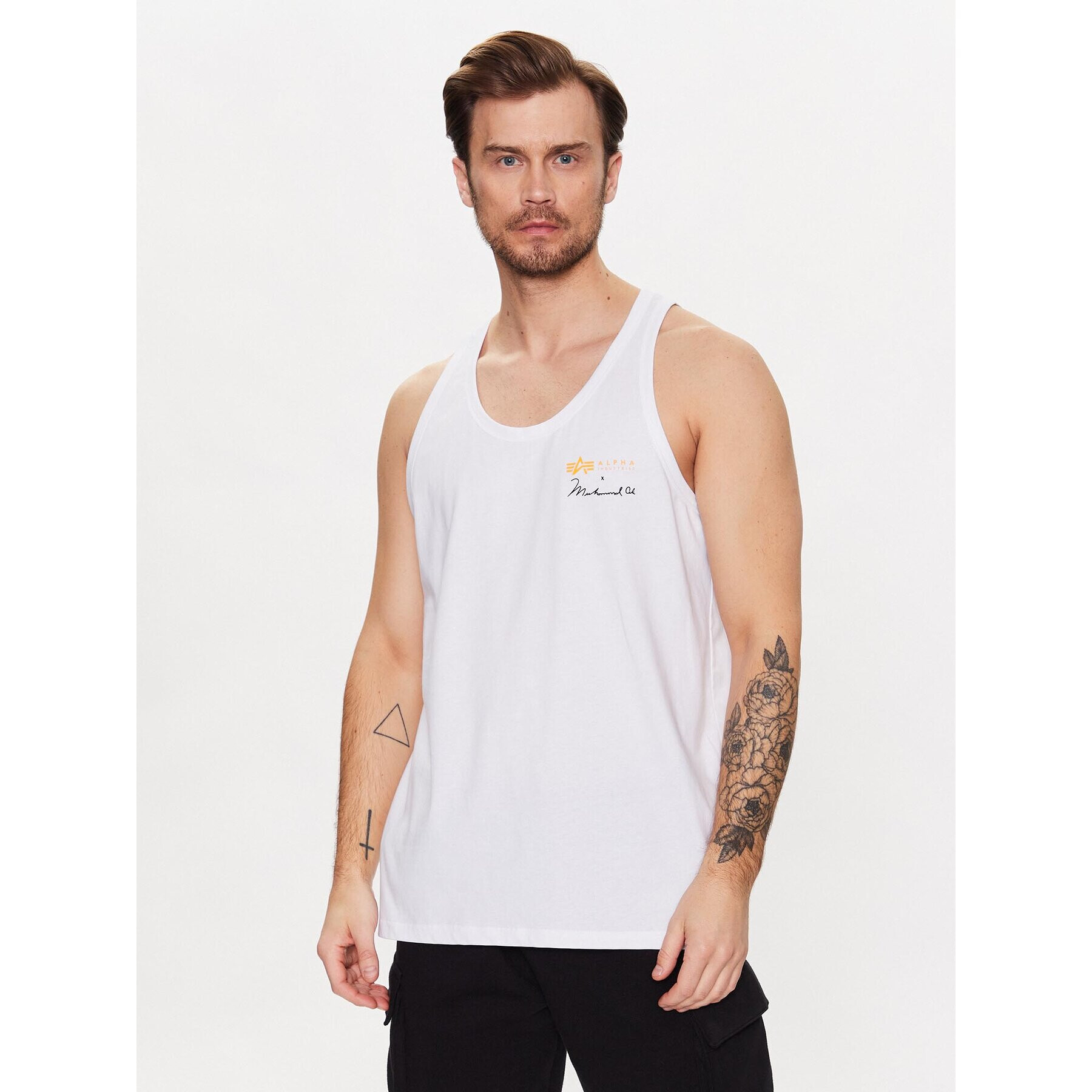 Alpha Industries Мъжки топ Muhammad Ali 136563 Бял Regular Fit - Pepit.bg