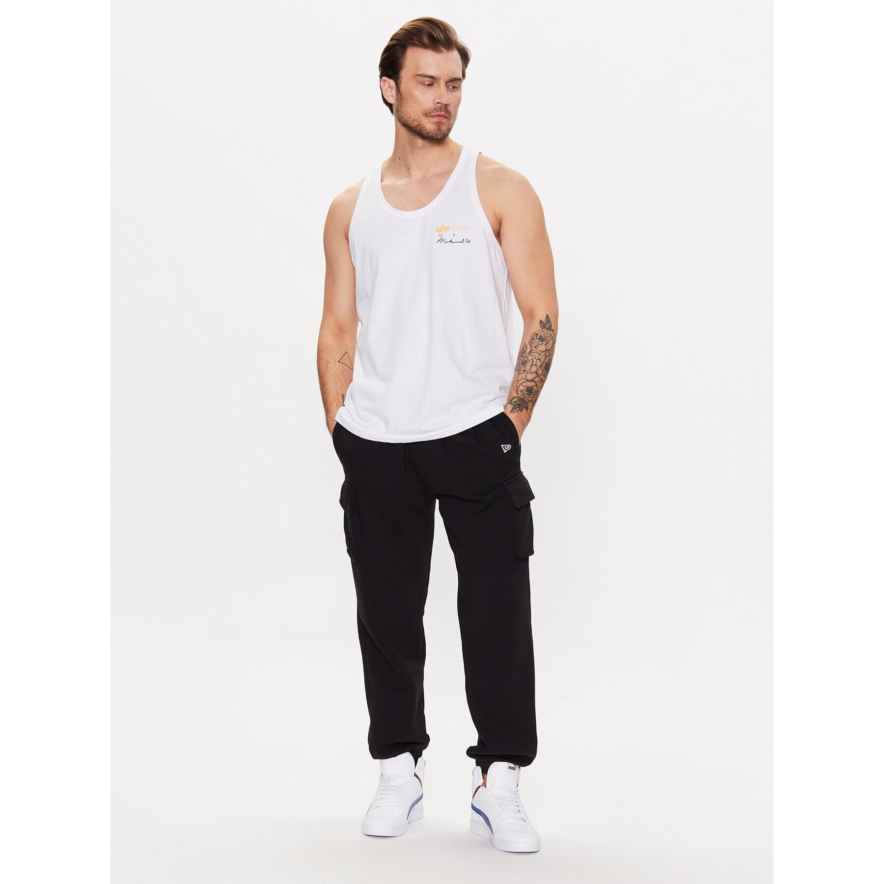 Alpha Industries Мъжки топ Muhammad Ali 136563 Бял Regular Fit - Pepit.bg