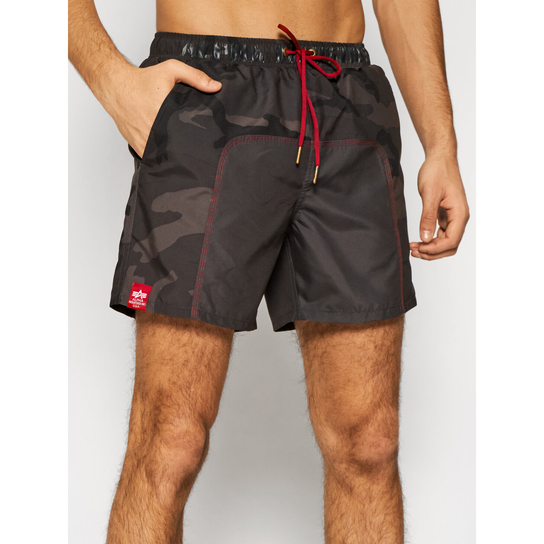 Alpha Industries Плувни шорти Camo 196932 Сив Regular Fit - Pepit.bg