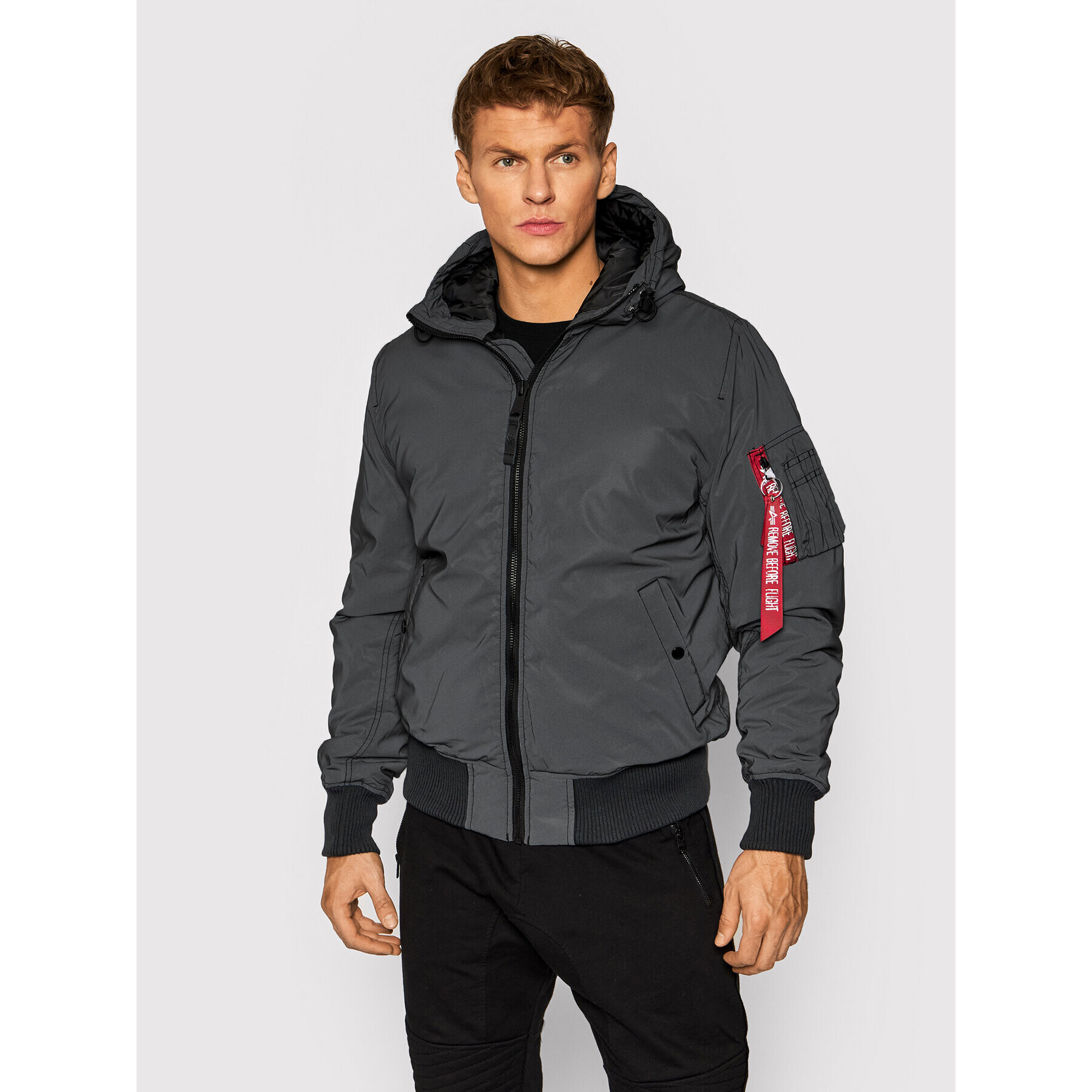 Alpha Industries Преходно яке Ma-1 Reflective 118115 Черен Regular Fit - Pepit.bg