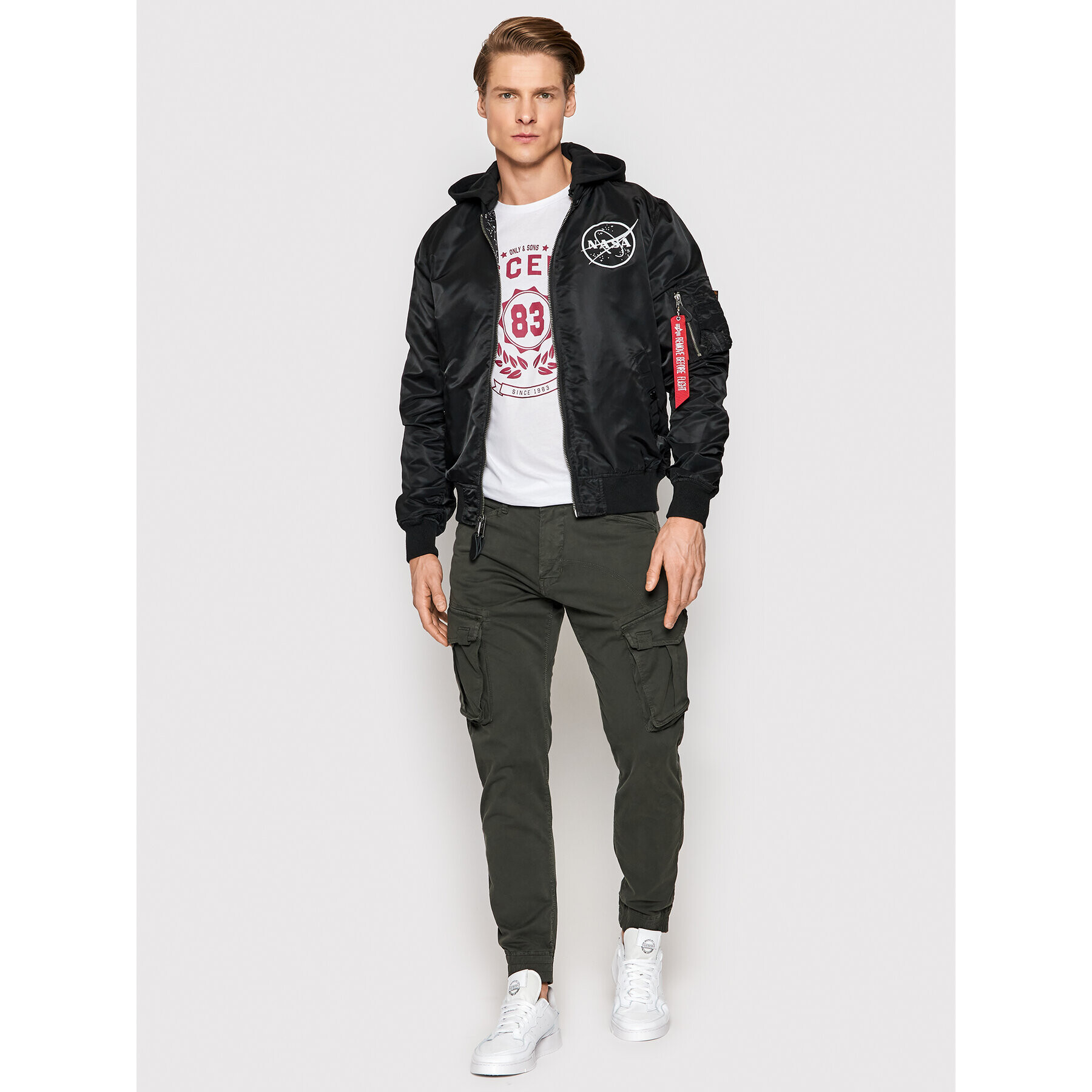 Alpha Industries Преходно яке Ma-1 116106 Черен Regular Fit - Pepit.bg