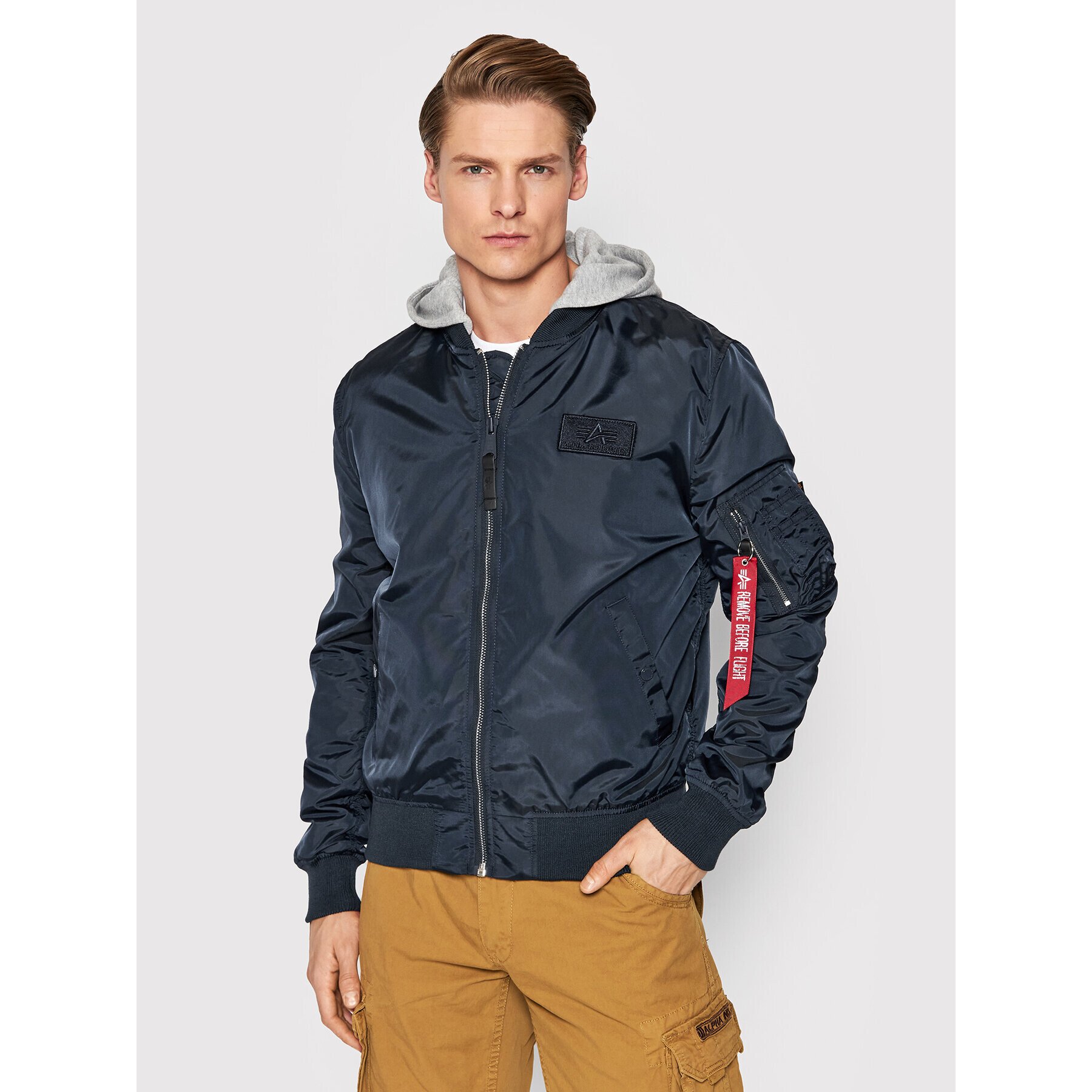 Alpha Industries Преходно яке Ma-1 Tt 106103 Тъмносин Regular Fit - Pepit.bg