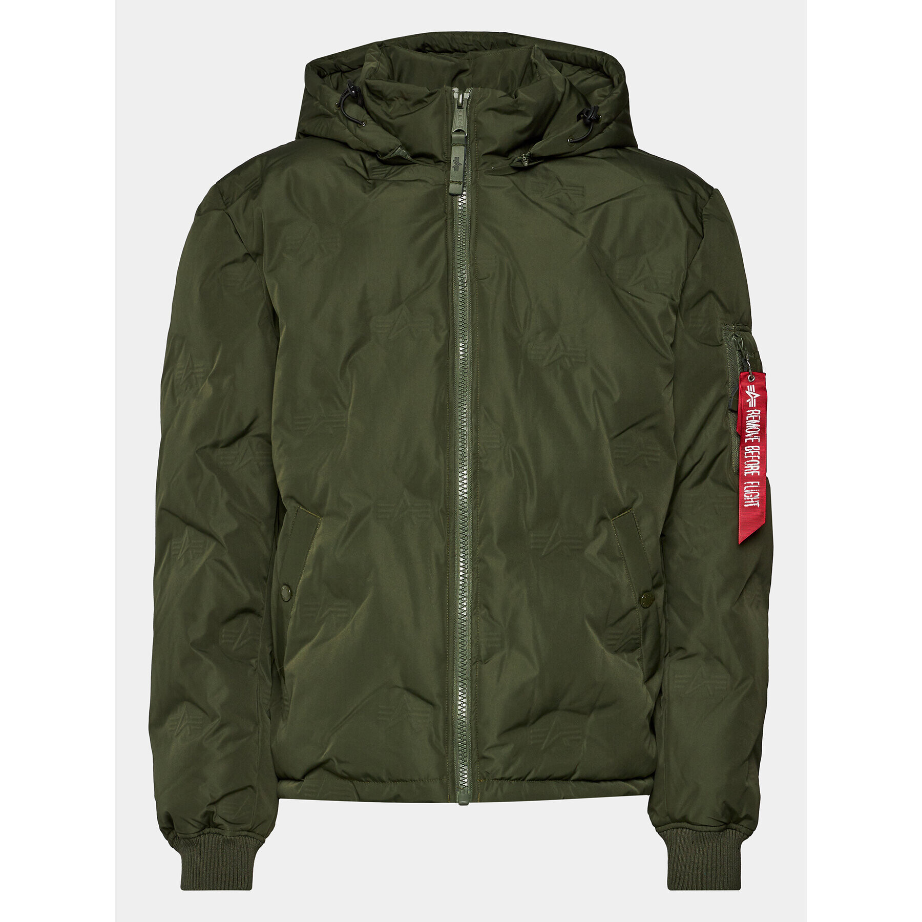 Alpha Industries Пухено яке Logo 108107 Зелен Regular Fit - Pepit.bg