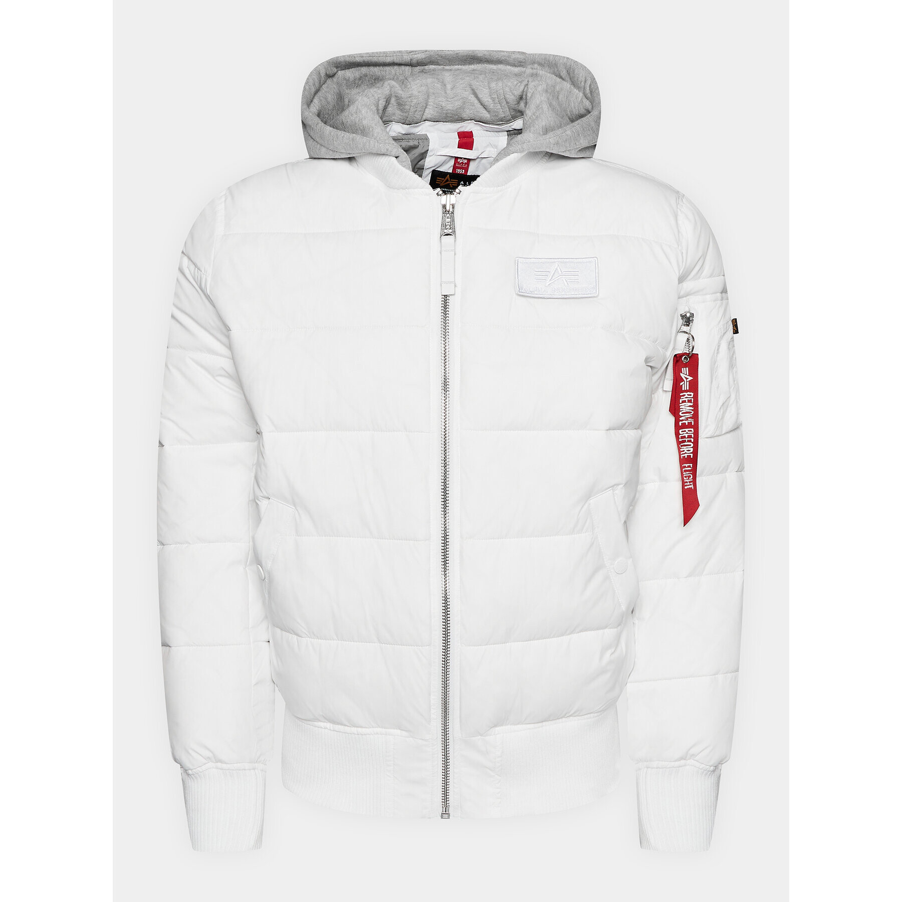 Alpha Industries Пухено яке Ma-1 ZH Back Print 118107 Бял Regular Fit - Pepit.bg