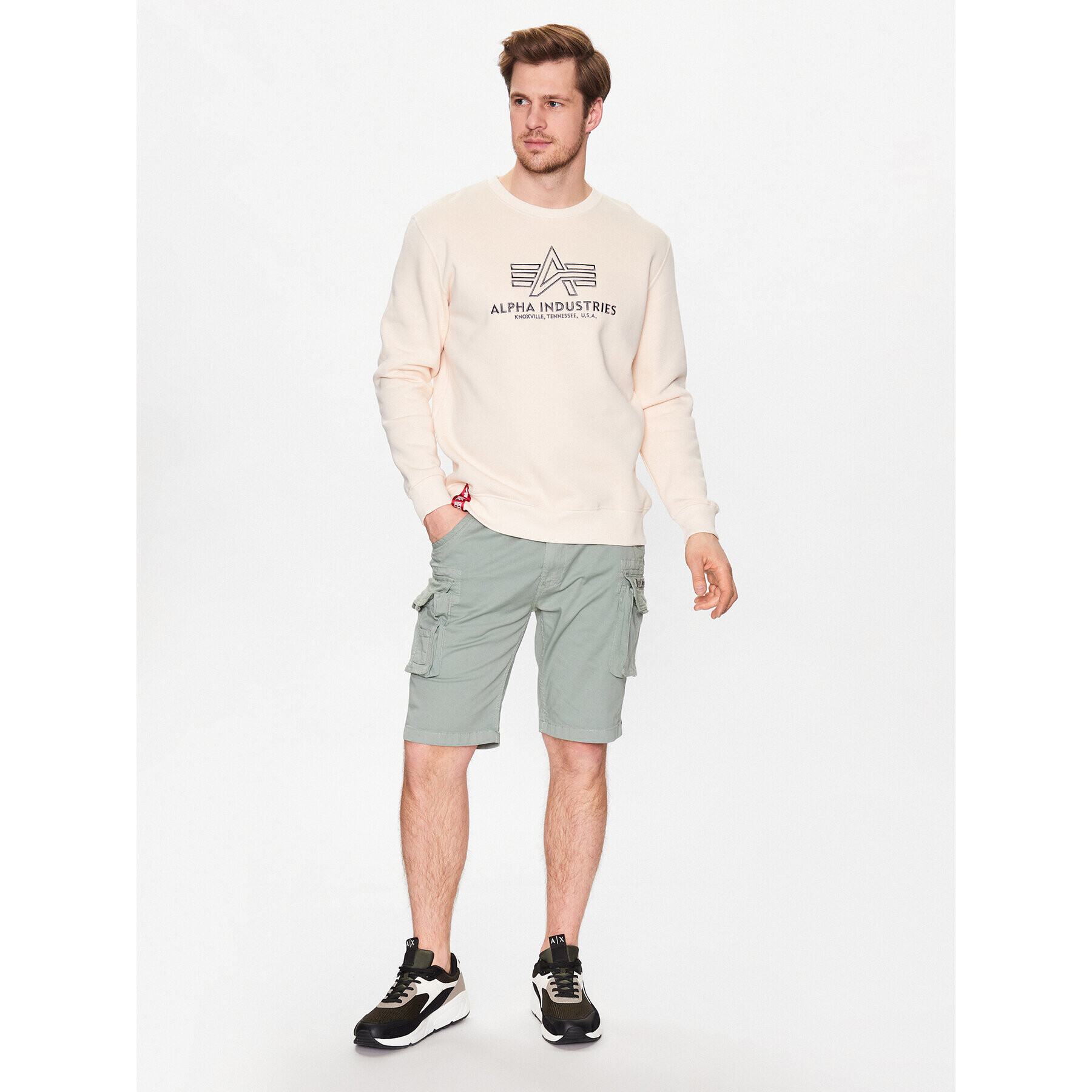 Alpha Industries Суитшърт Basic 118302 Екрю Regular Fit - Pepit.bg